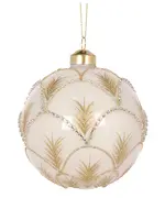 Holly and Ivy White And Gold Feathered Arch Bauble