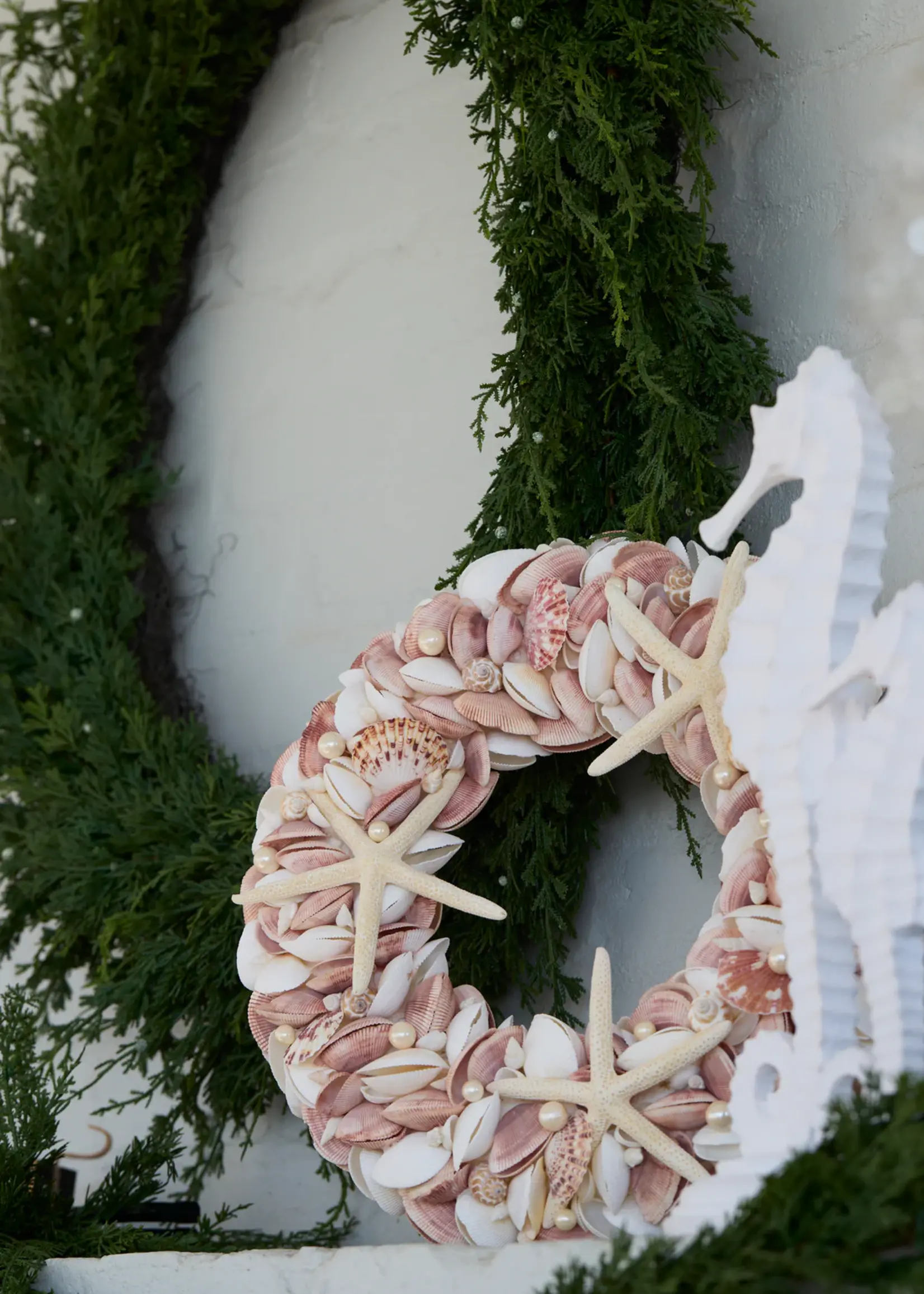 44 Cm Clam Starfish Wreath