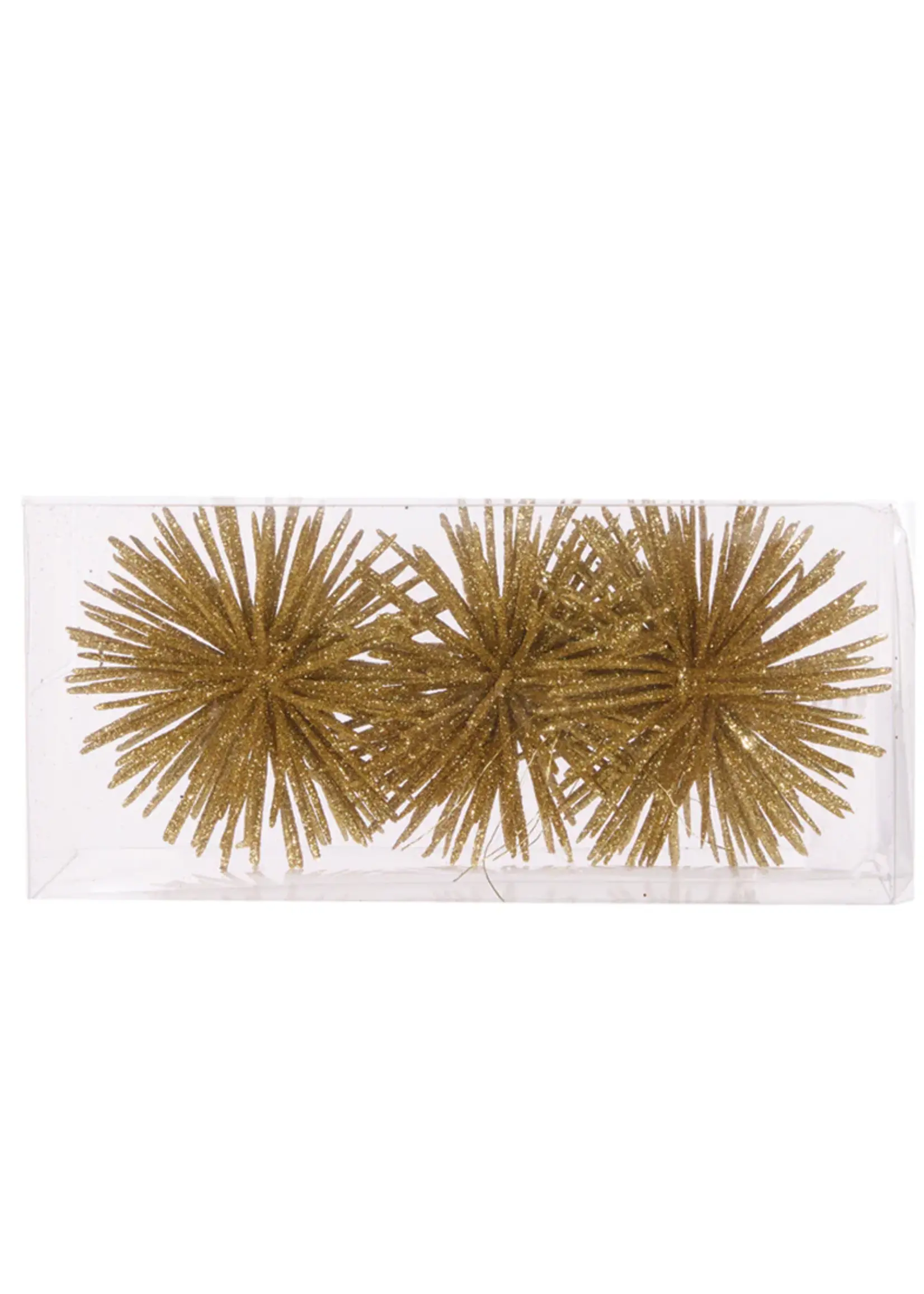 Holly and Ivy 3 Pk Gold Glitter Puff