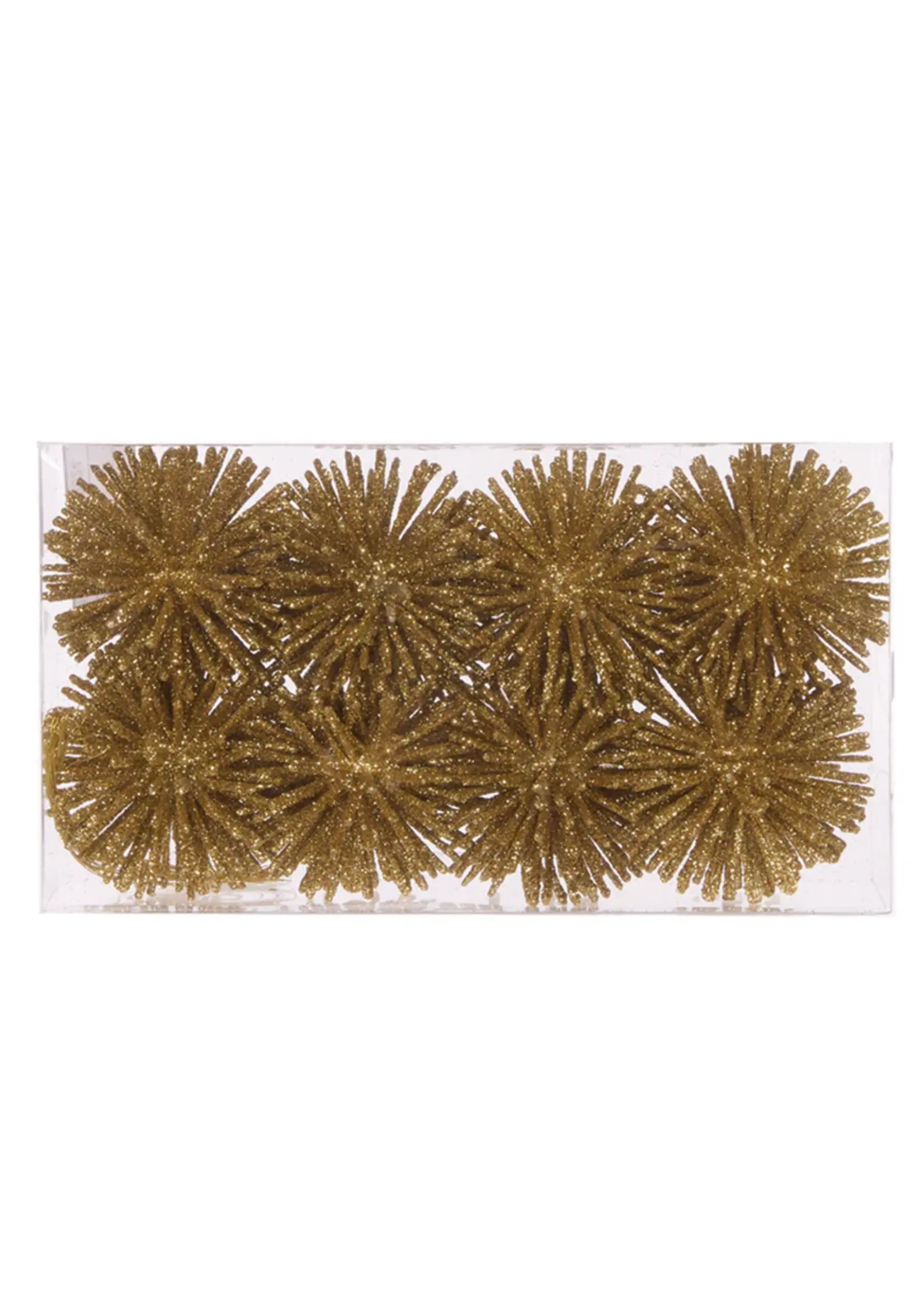 8 Pk Mini Gold Glitter Puff
