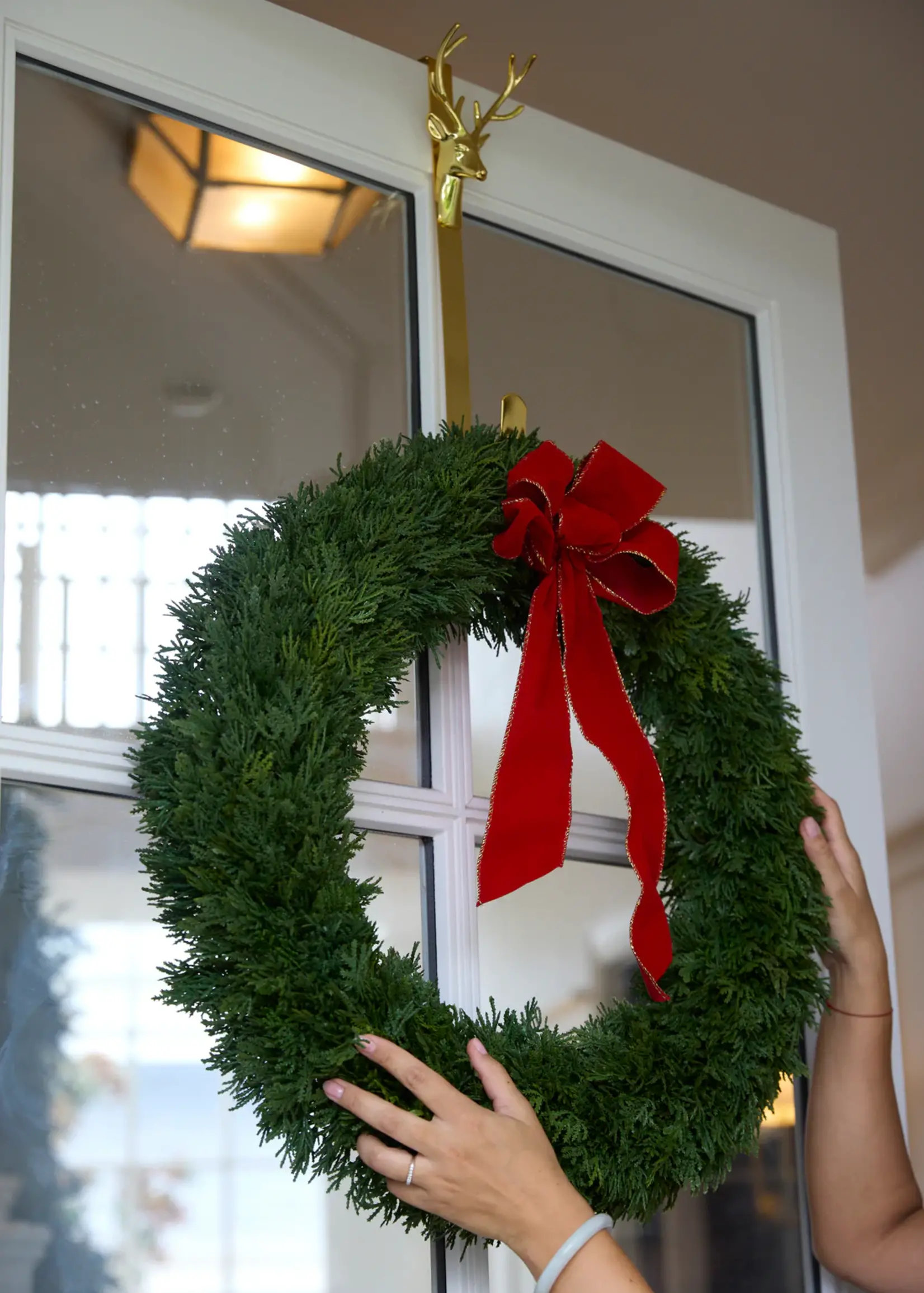 Holly and Ivy Gold Deer Wreath Hook