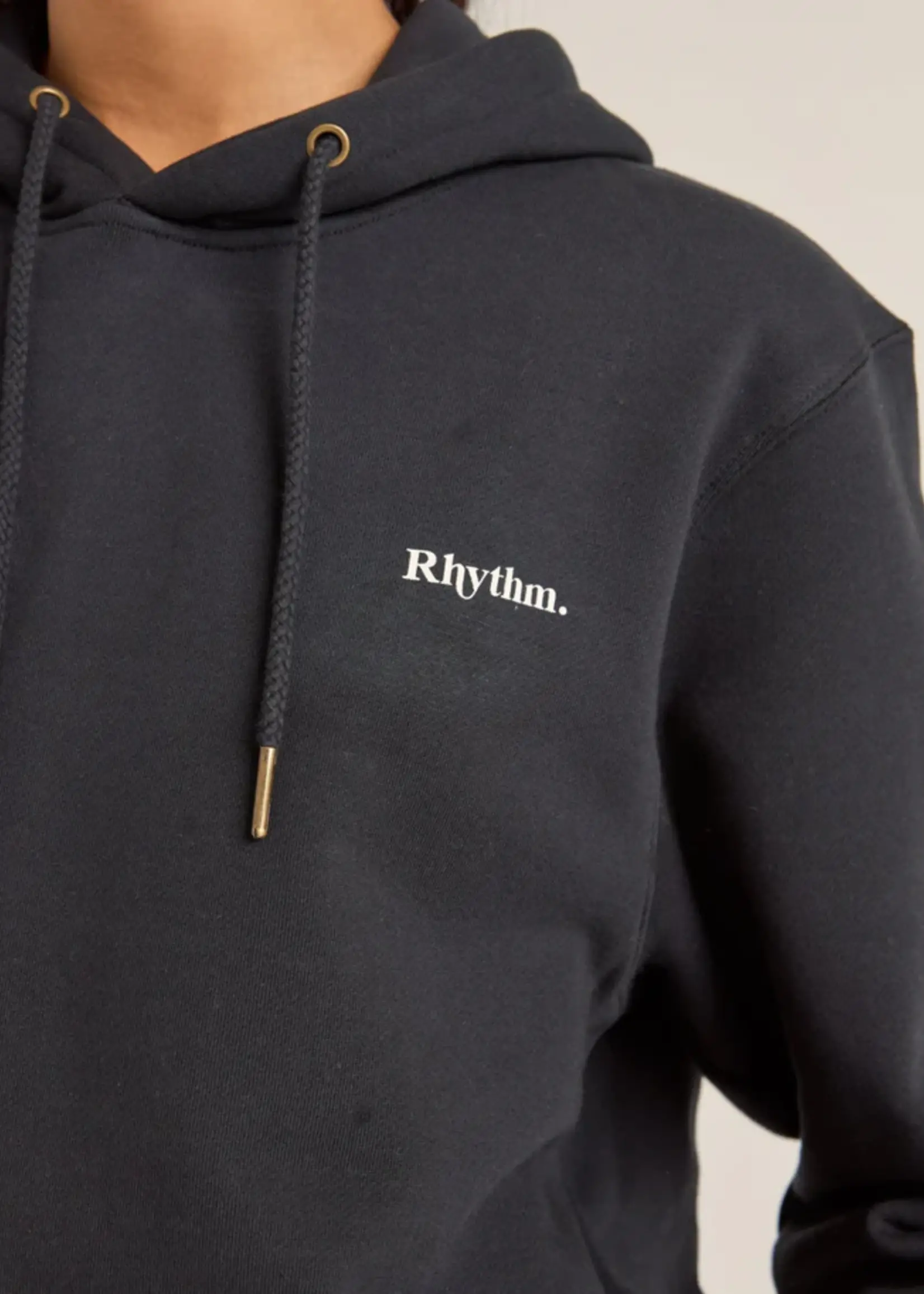 Rhythm Logo Boyfriend Fleece Hood - Black