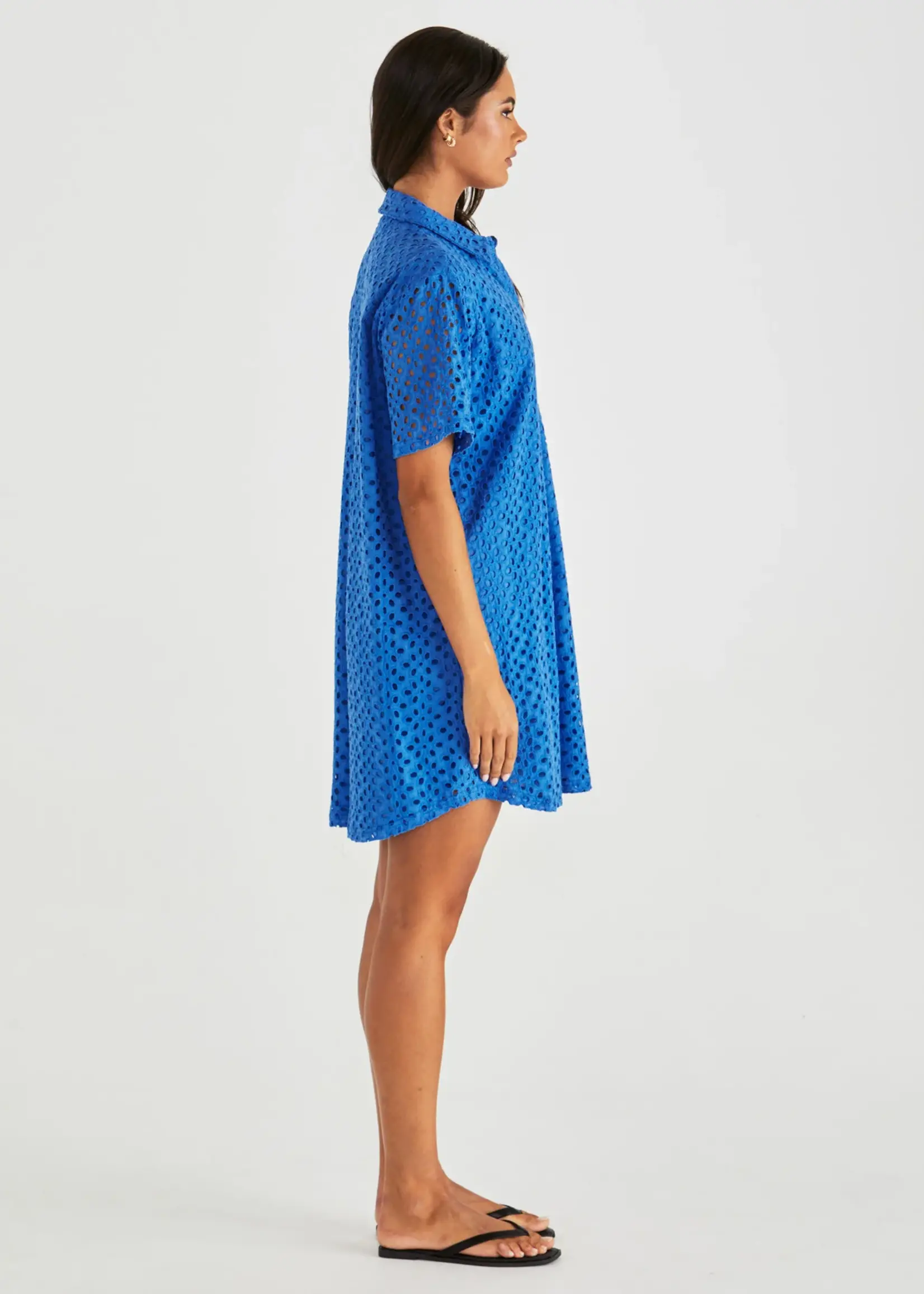 Steva Shirt Dress - Bright Blue