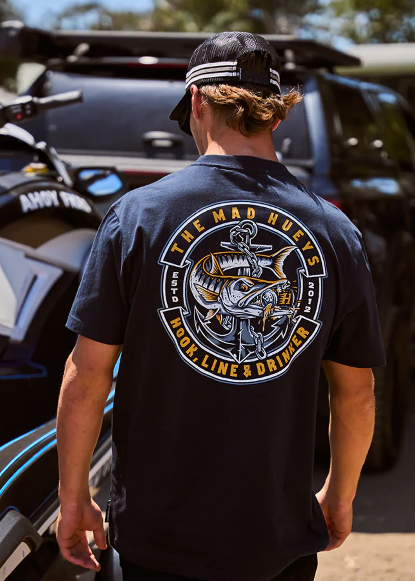 Mad Hueys Hooked Cuda Tee - Navy