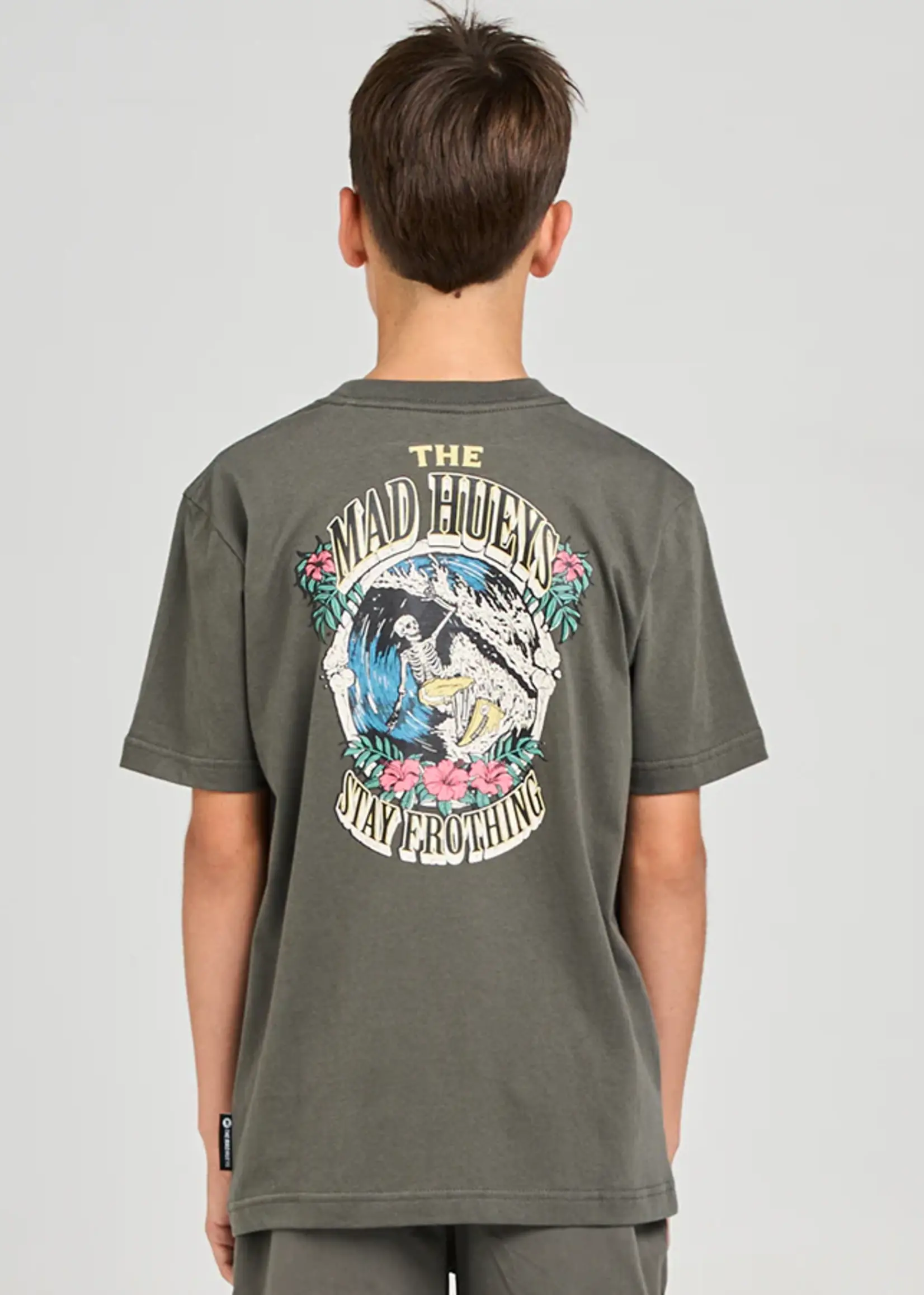 Mad Hueys Stay Frothing | Youth Tee - Charcoal