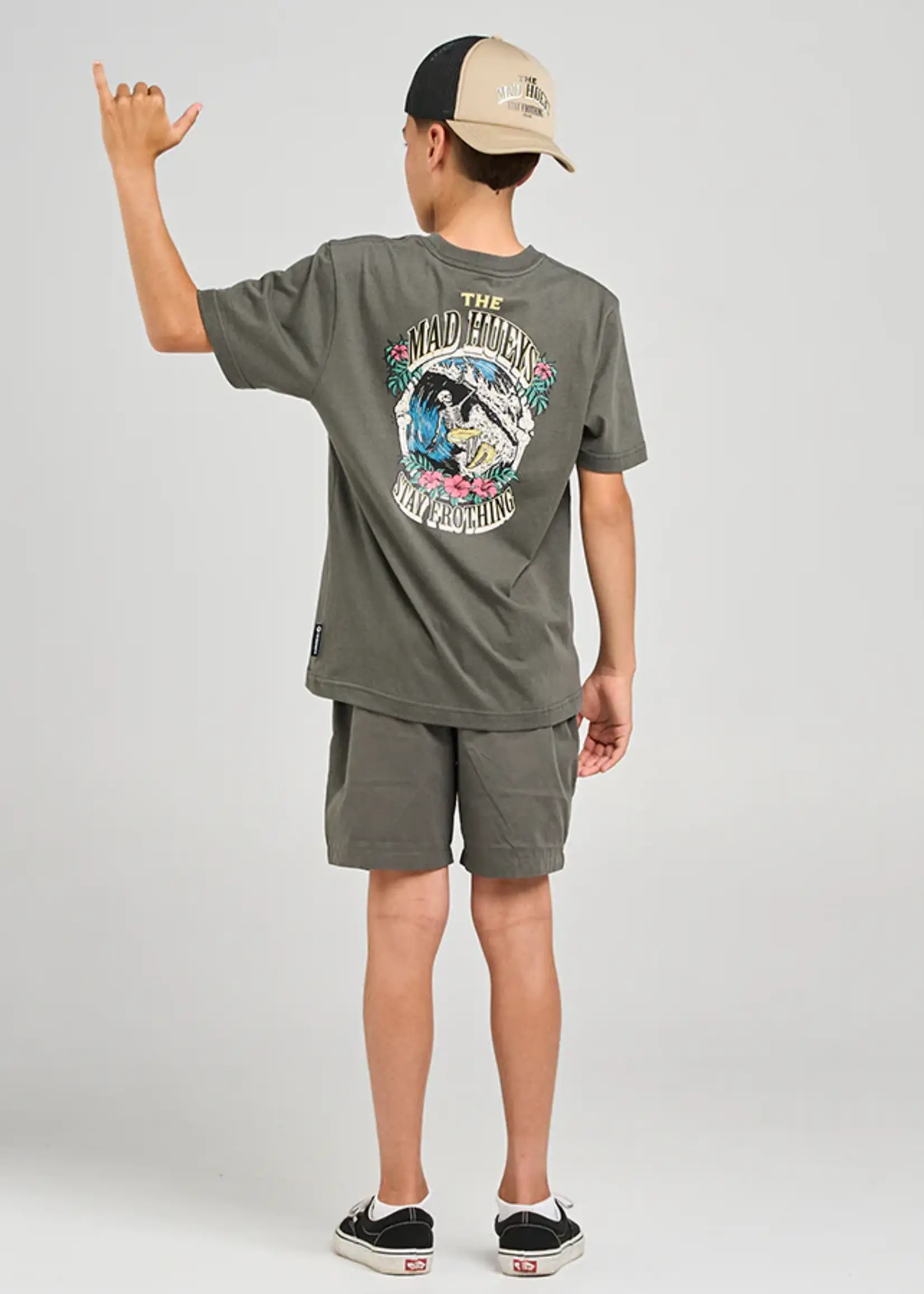 Mad Hueys Stay Frothing | Youth Tee - Charcoal