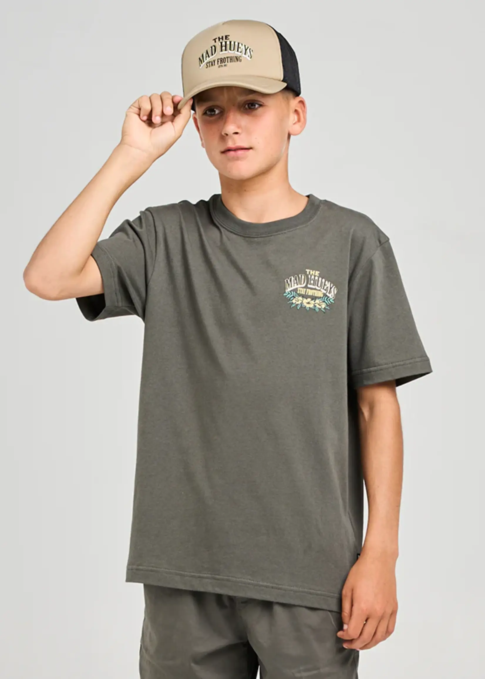Mad Hueys Stay Frothing | Youth Tee - Charcoal