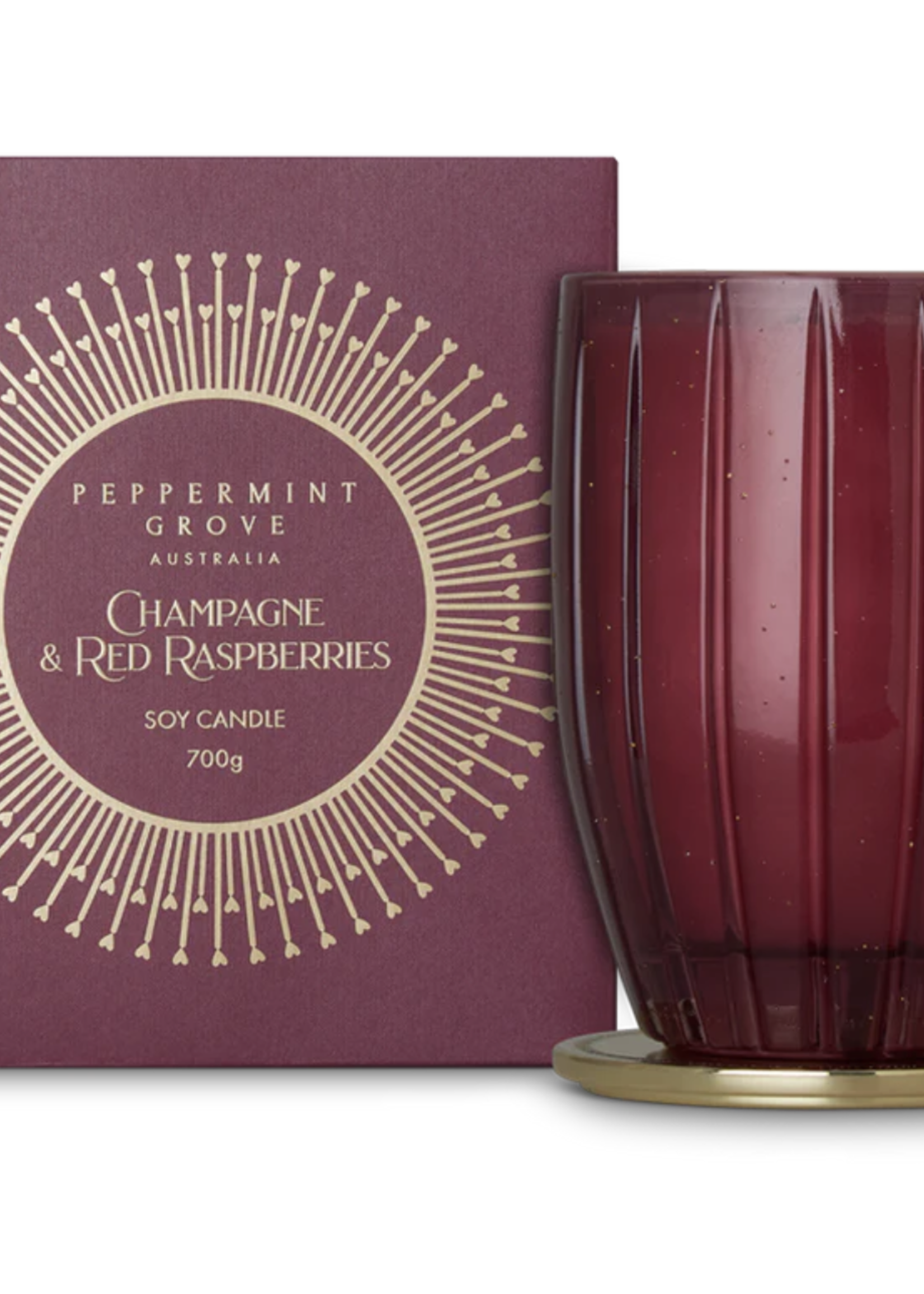 Peppermint Grove Champagne & Red Raspberries Soy Candle | 700g