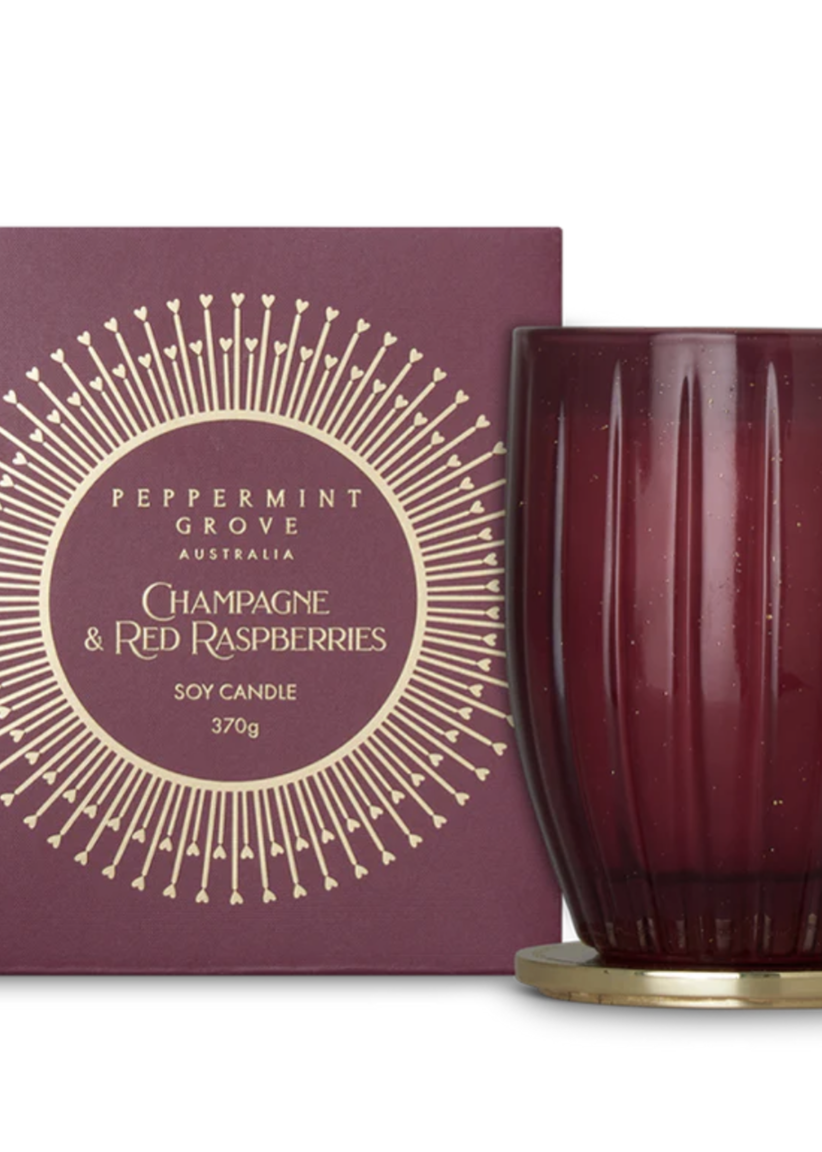 Peppermint Grove Champagne & Red Raspberries Soy Candle | 370g