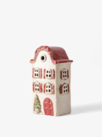 Alsace Tea Light Villa Christmas Stone with Red Shutters