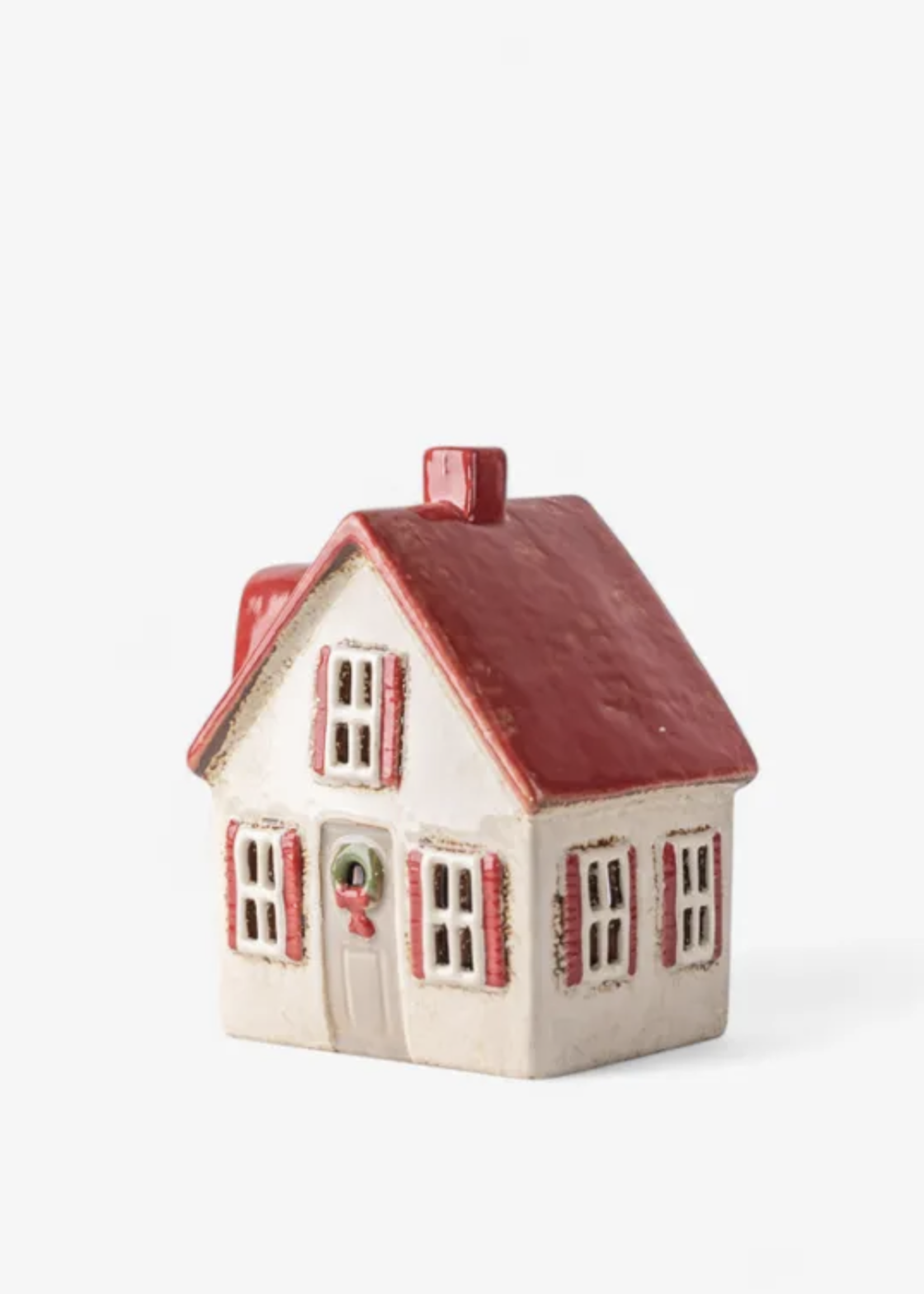 Alsace Tea Light Cottage Cream with Shutters