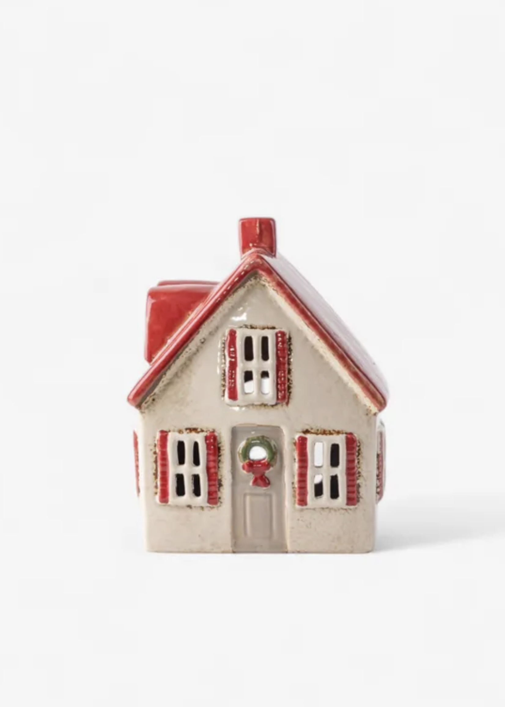 Alsace Tea Light Cottage Cream with Shutters