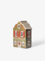 Alsace Tea Light House Christmas Green Shutters