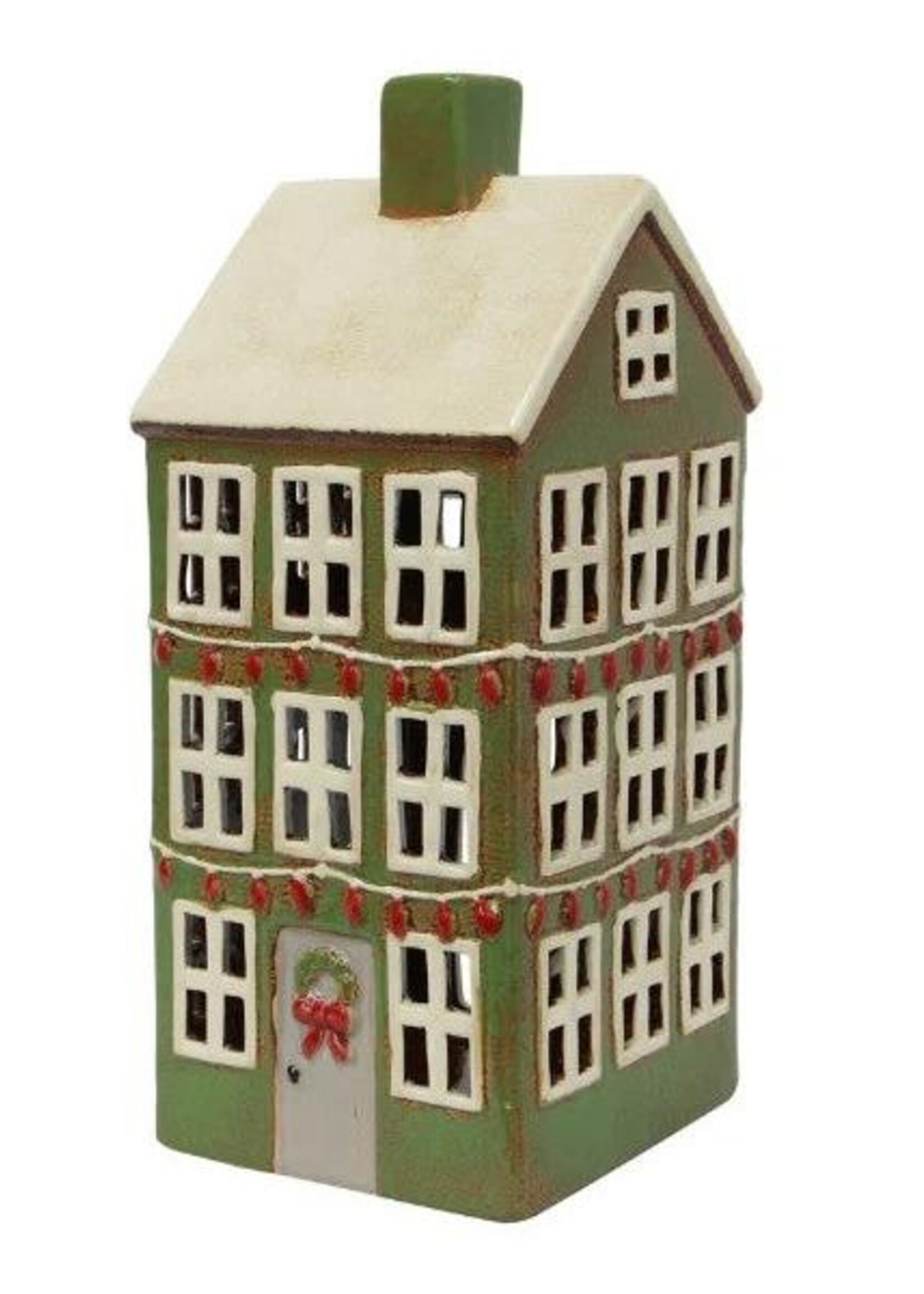 Alsace Tea Light Grande Chalet Christmas Green