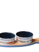 Capri Fish 3pce Bowl & Tray Set