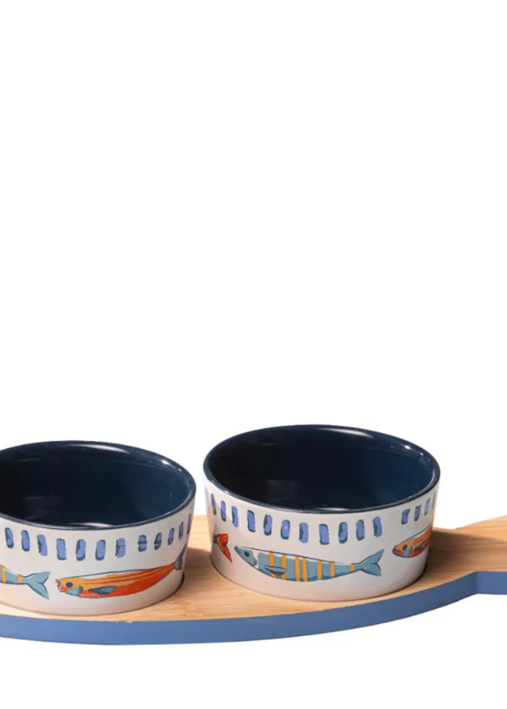 Capri Fish 3pce Bowl & Tray Set