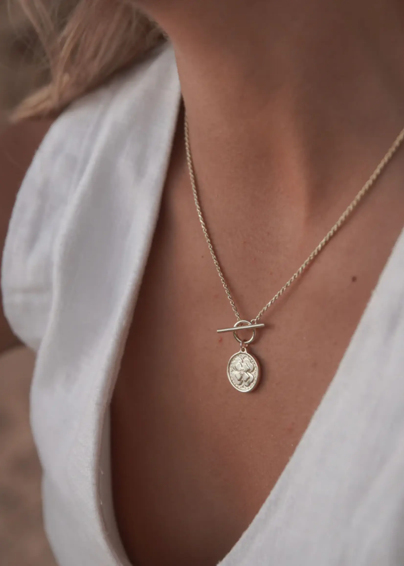 Lion Wild Clover Necklace - Silver