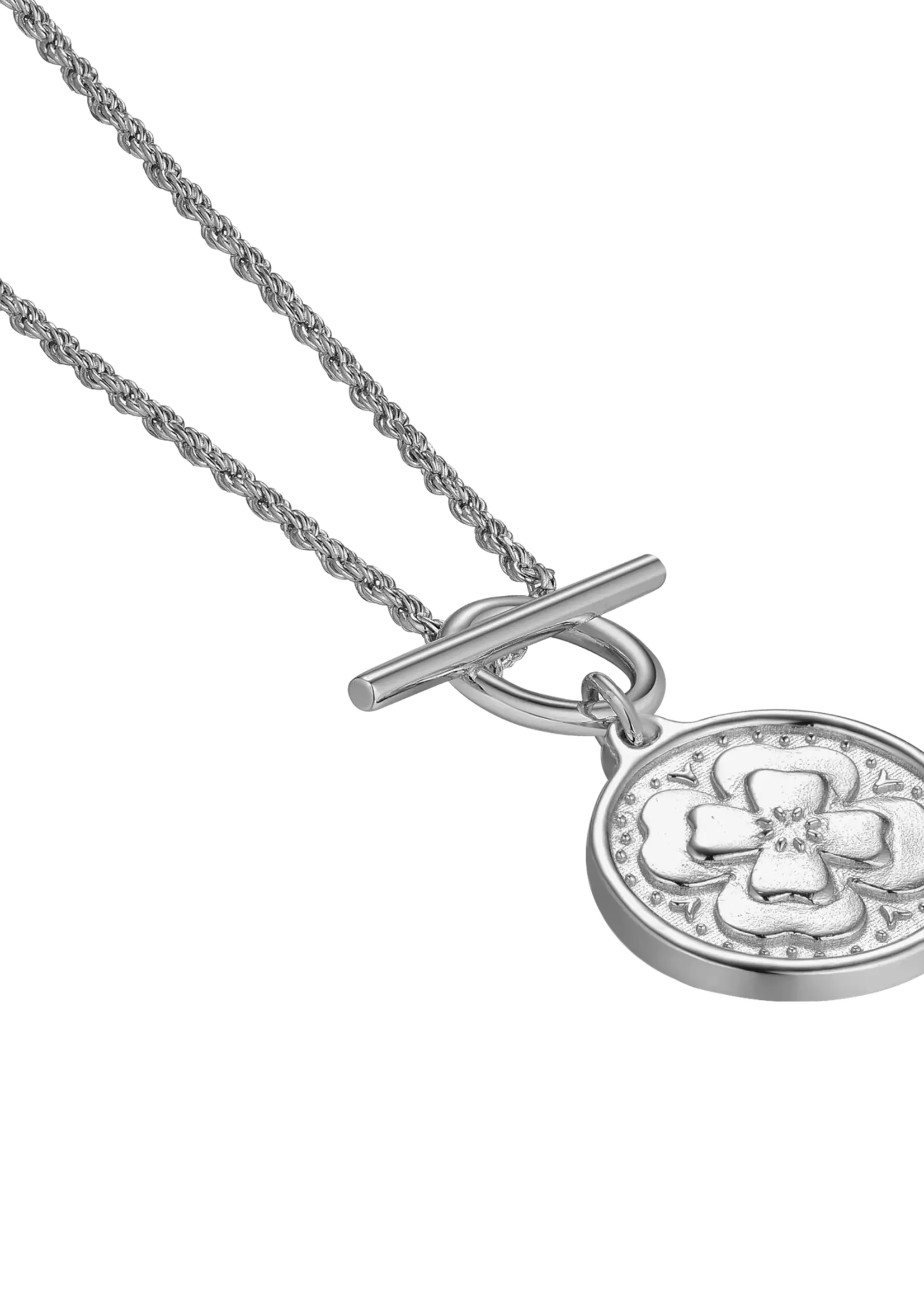 Lion Wild Clover Necklace - Silver