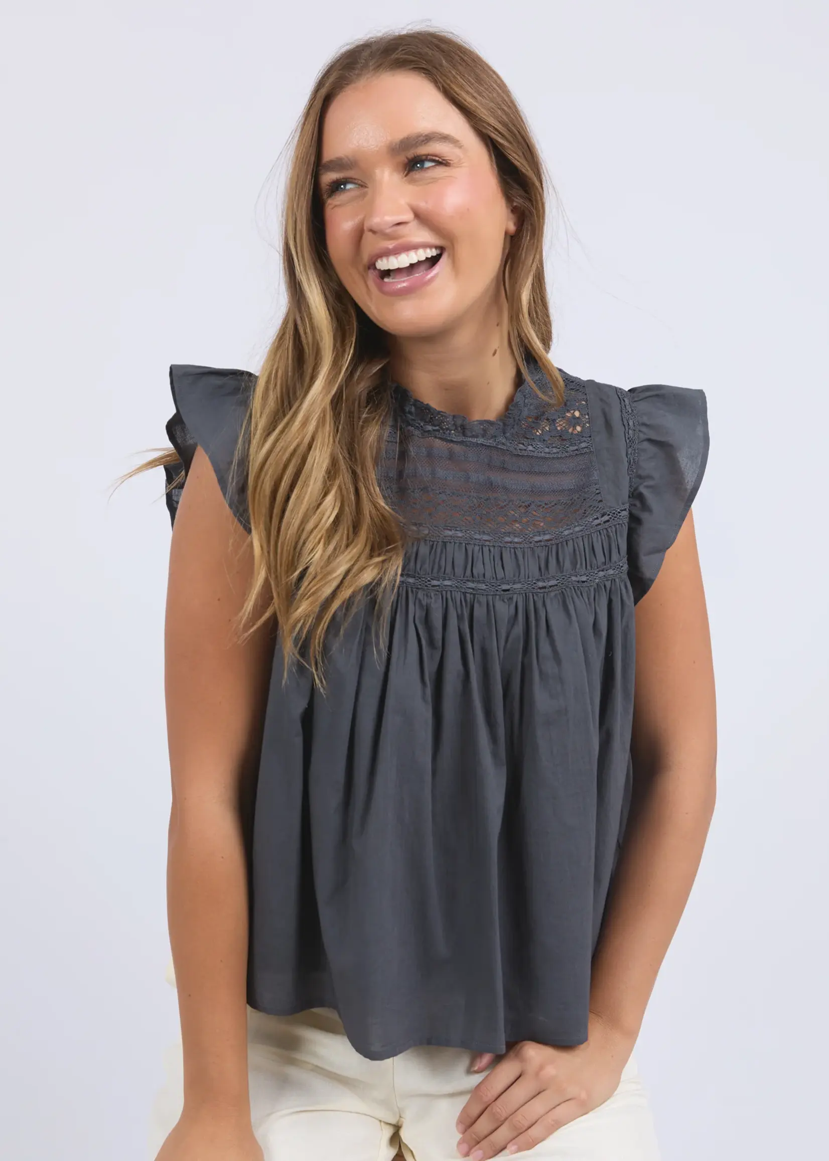 Foxwood Adelyn Top - Charcoal