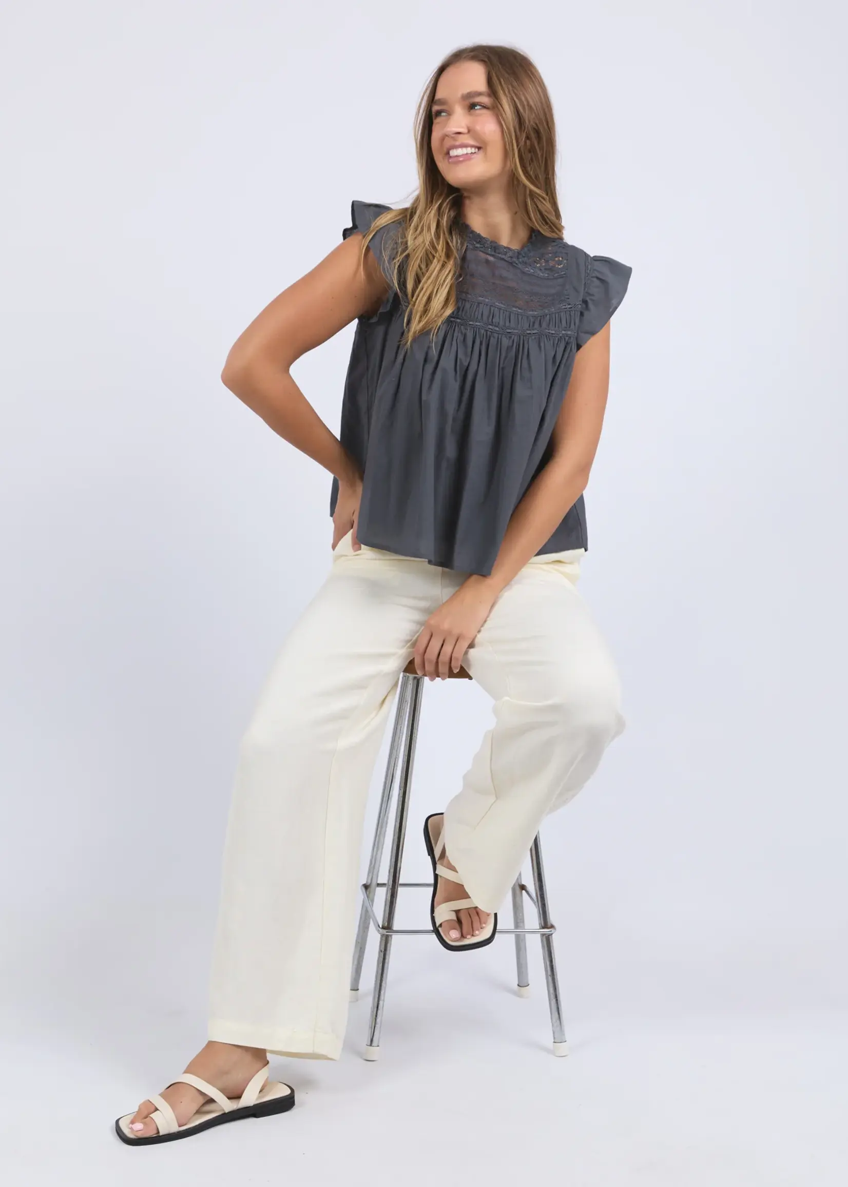 Foxwood Adelyn Top - Charcoal