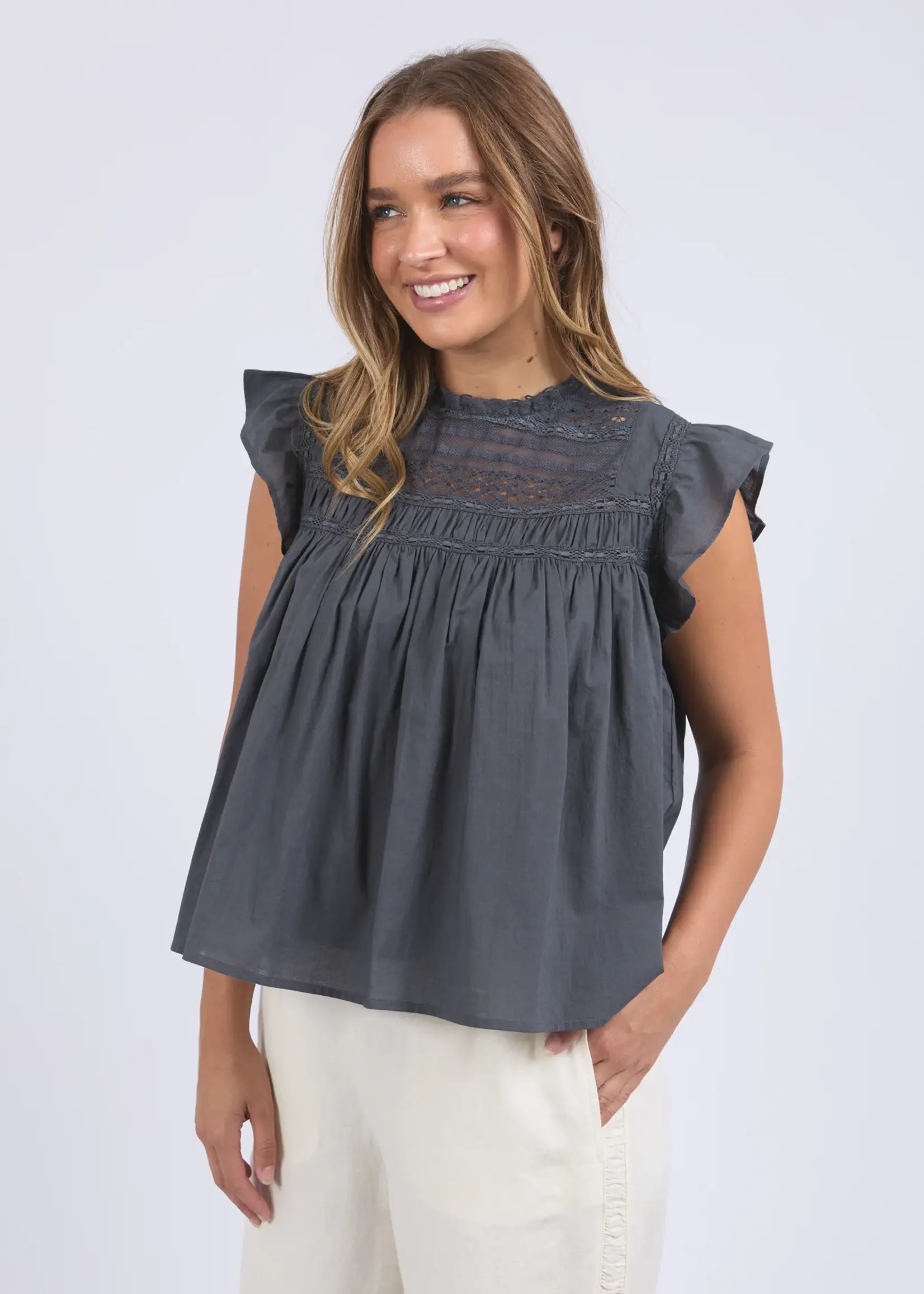 Foxwood Adelyn Top - Charcoal
