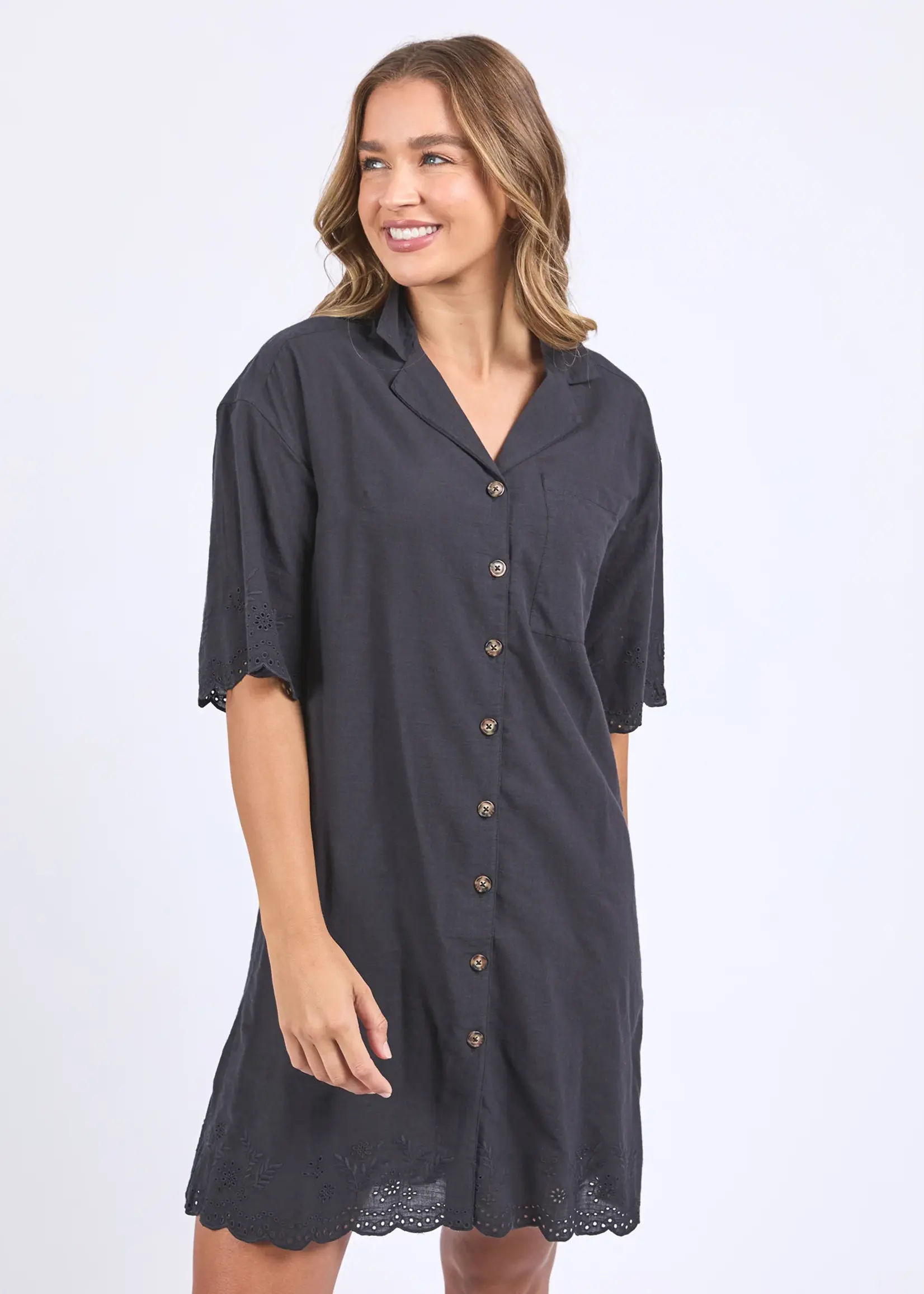 Foxwood Madeleine Shirt Dress - Black