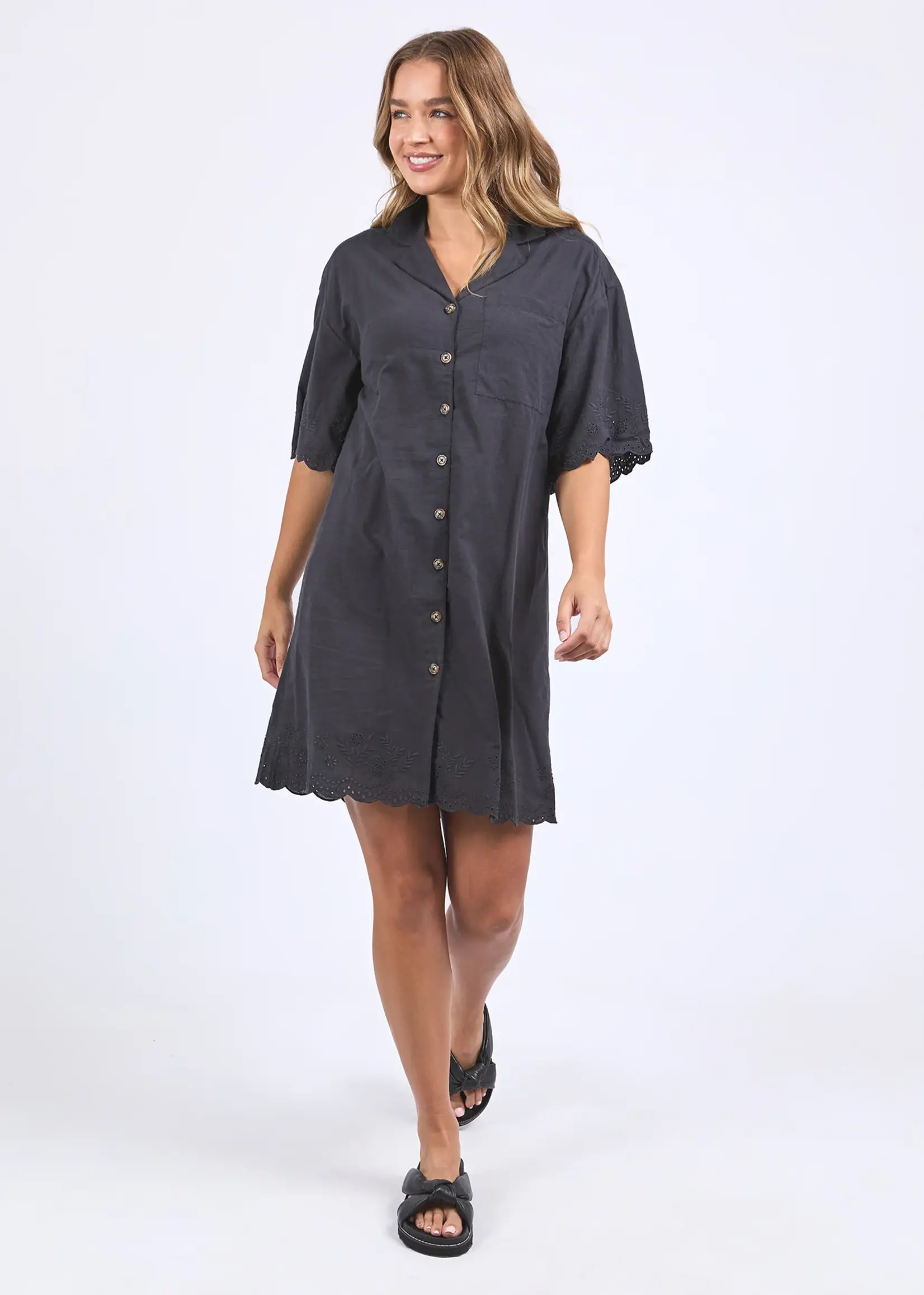 Foxwood Madeleine Shirt Dress - Black
