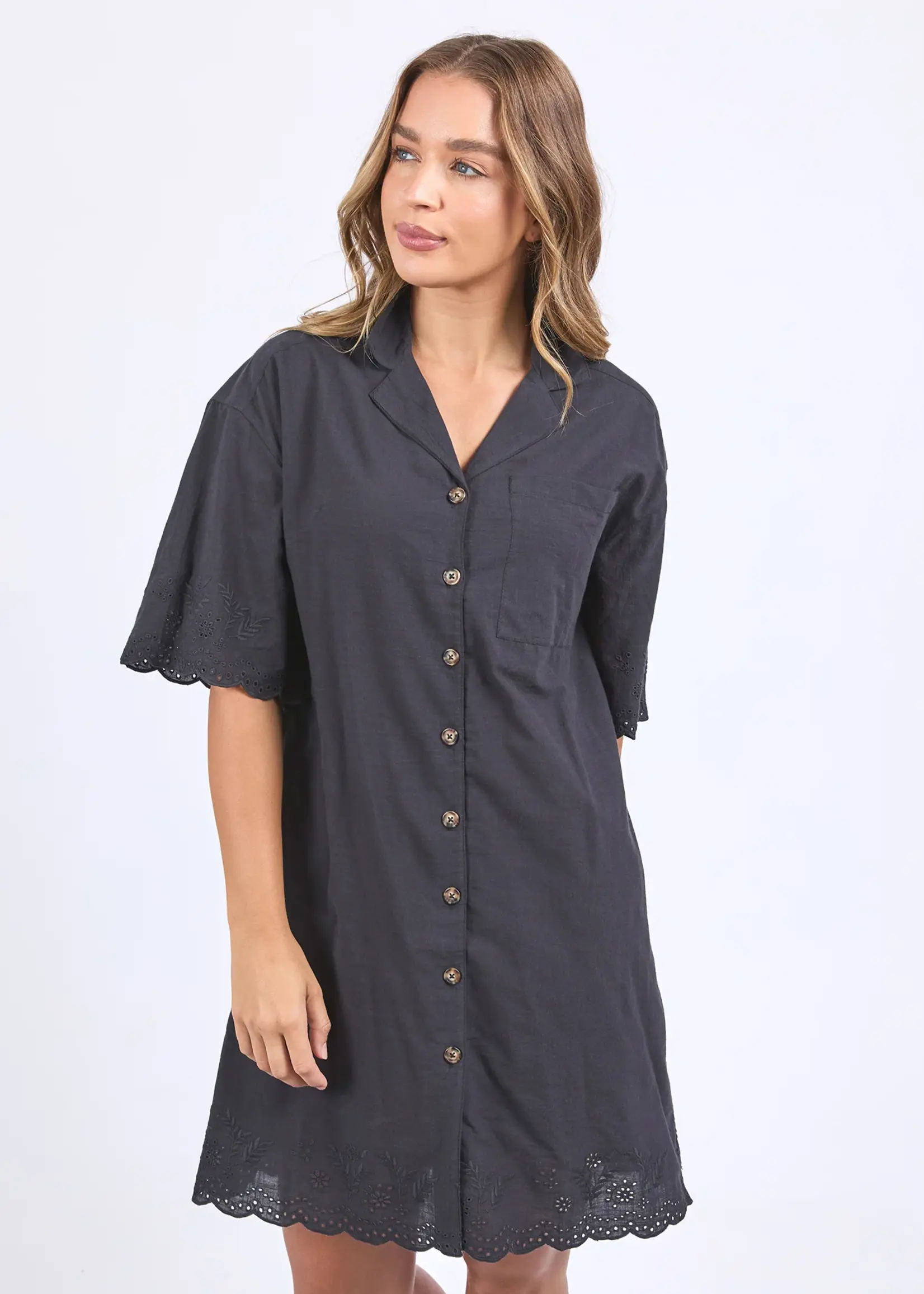 Foxwood Madeleine Shirt Dress - Black