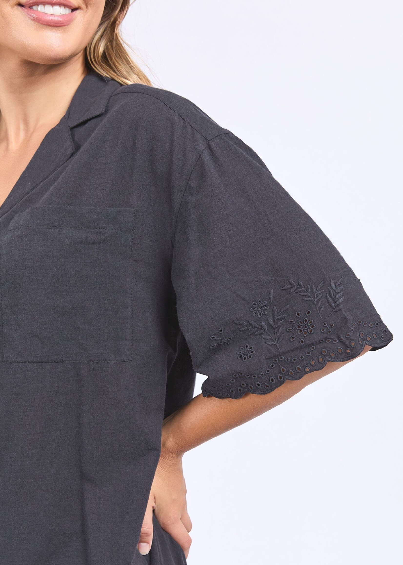 Foxwood Madeleine Shirt Dress - Black