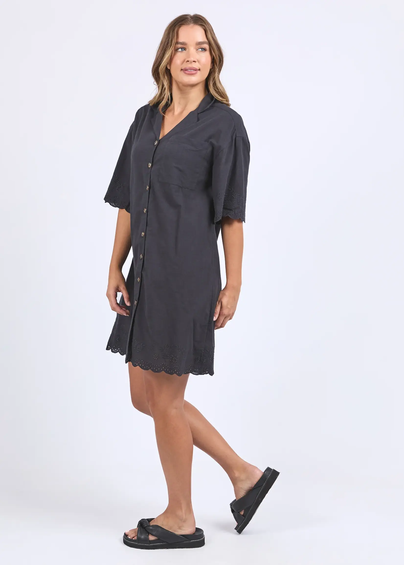 Foxwood Madeleine Shirt Dress - Black