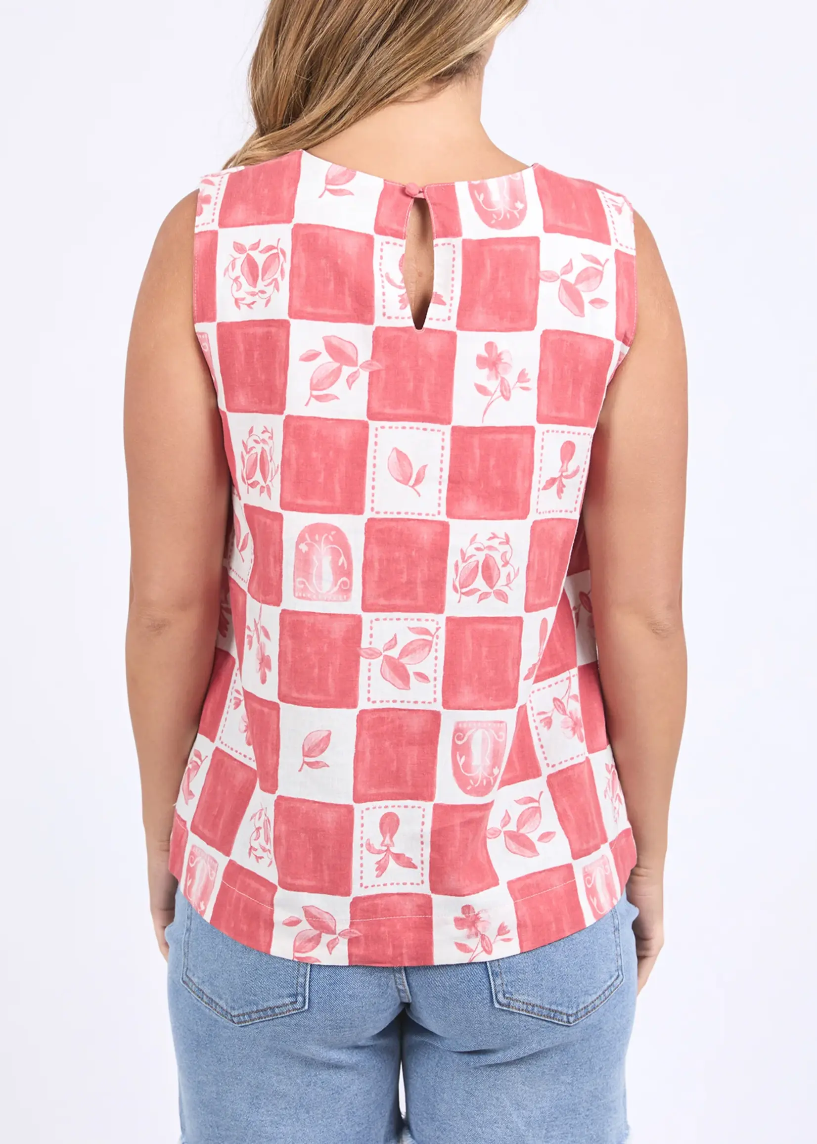 Foxwood Biarittz Top - Crimson Print