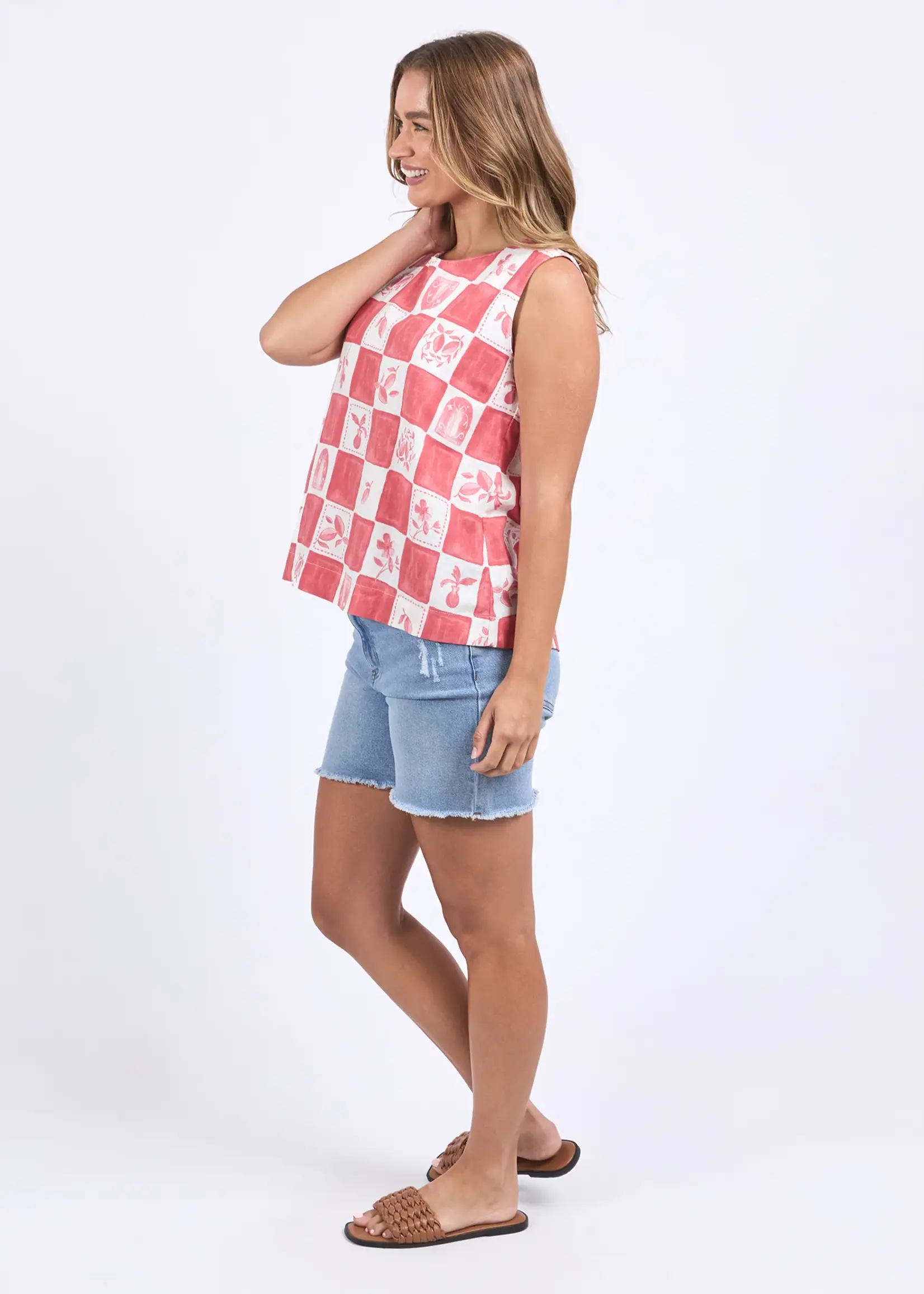 Foxwood Biarittz Top - Crimson Print