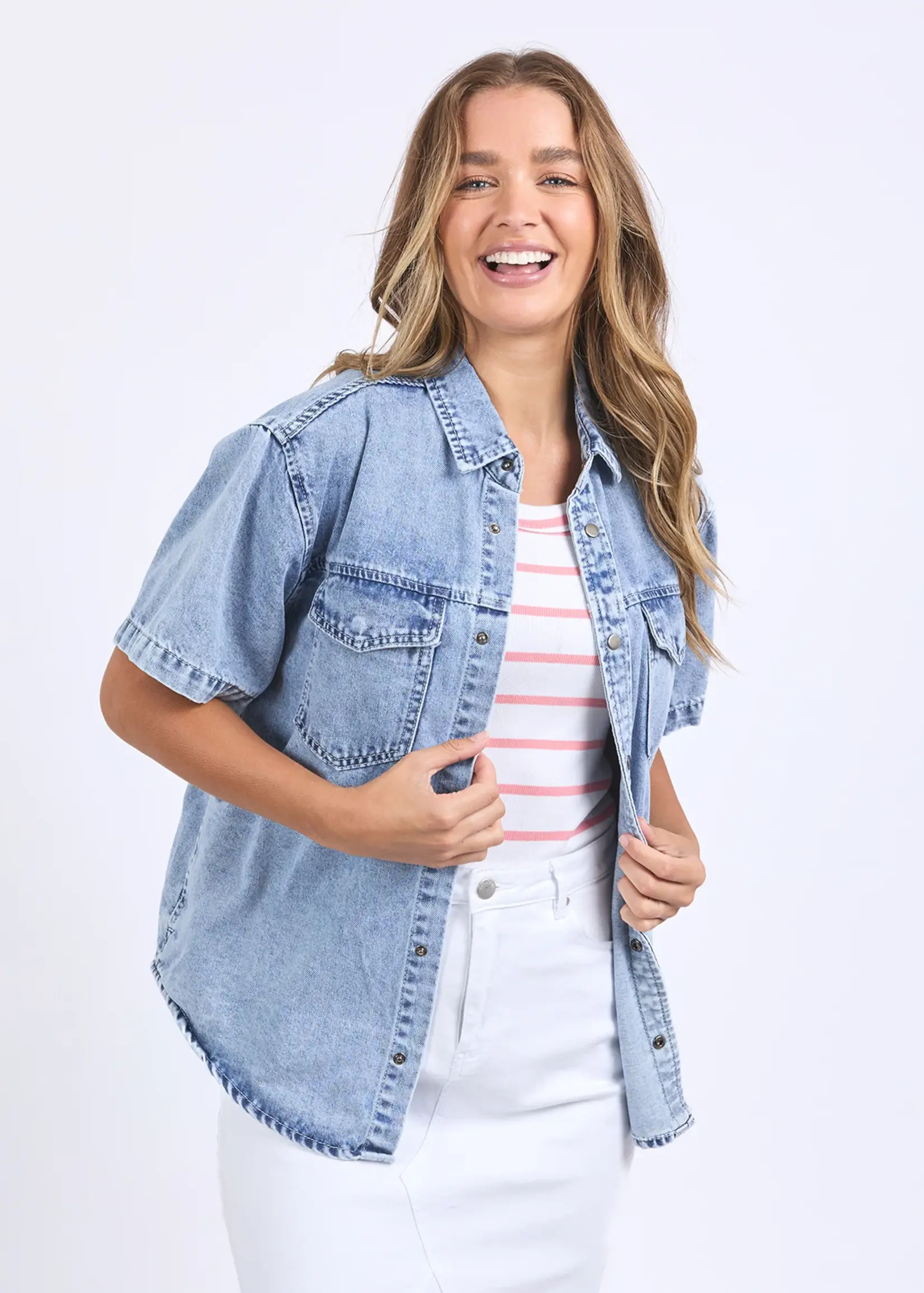 Foxwood Daisy Shirt - Light Blue