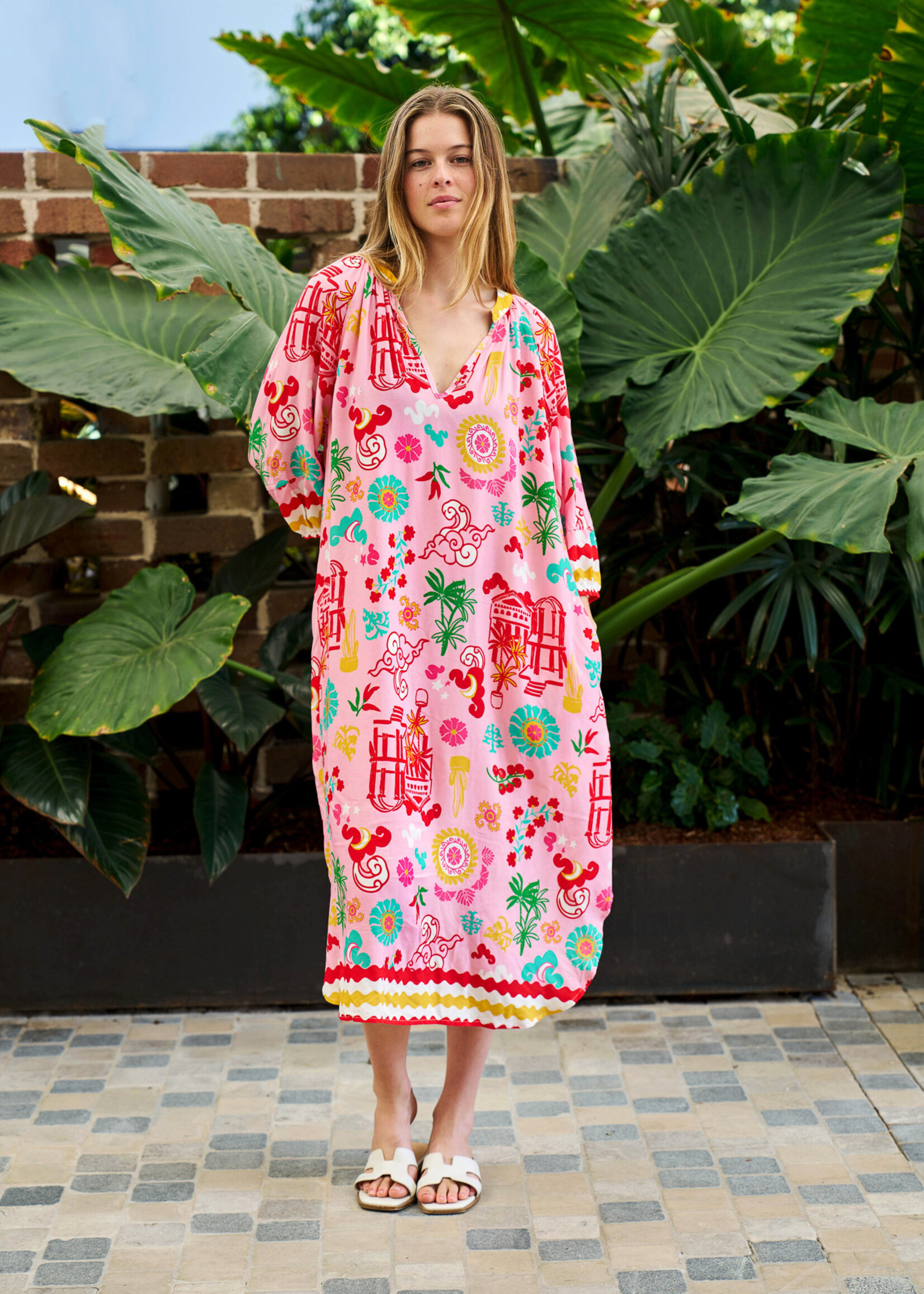Mercedes Shirt Dress Pink/Yellow