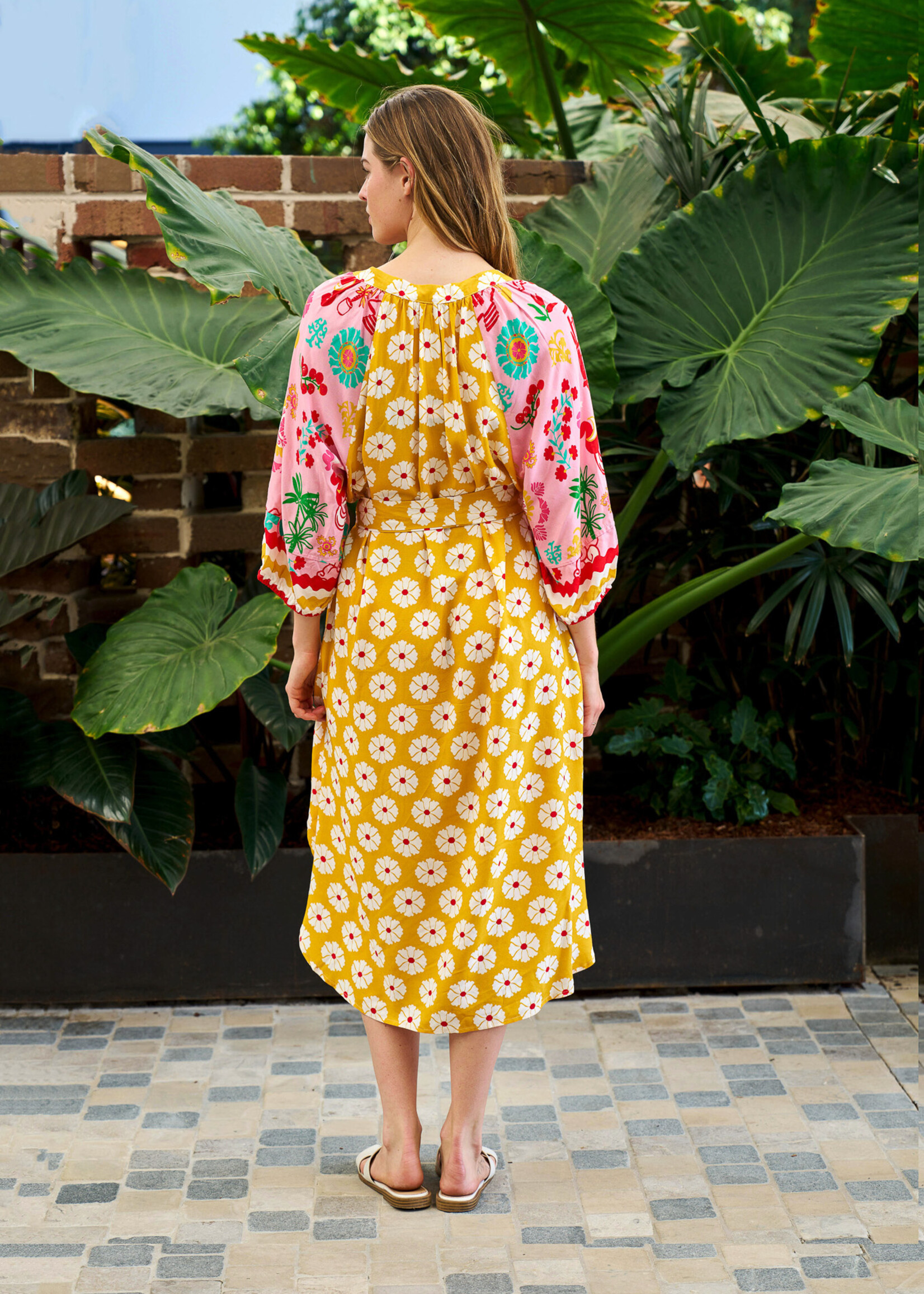 Mercedes Shirt Dress Pink/Yellow