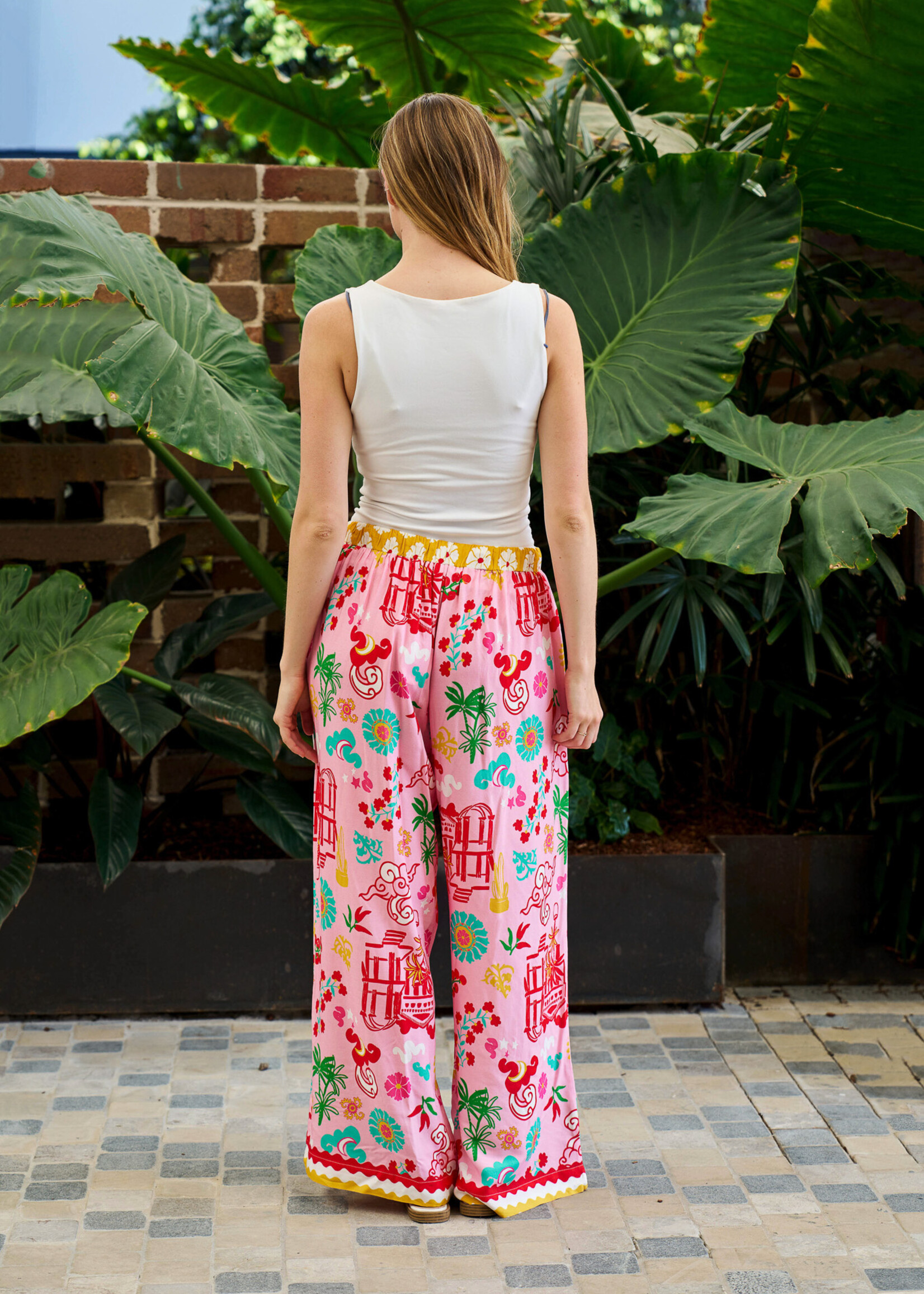 Mercedes Pant Pink/Yellow