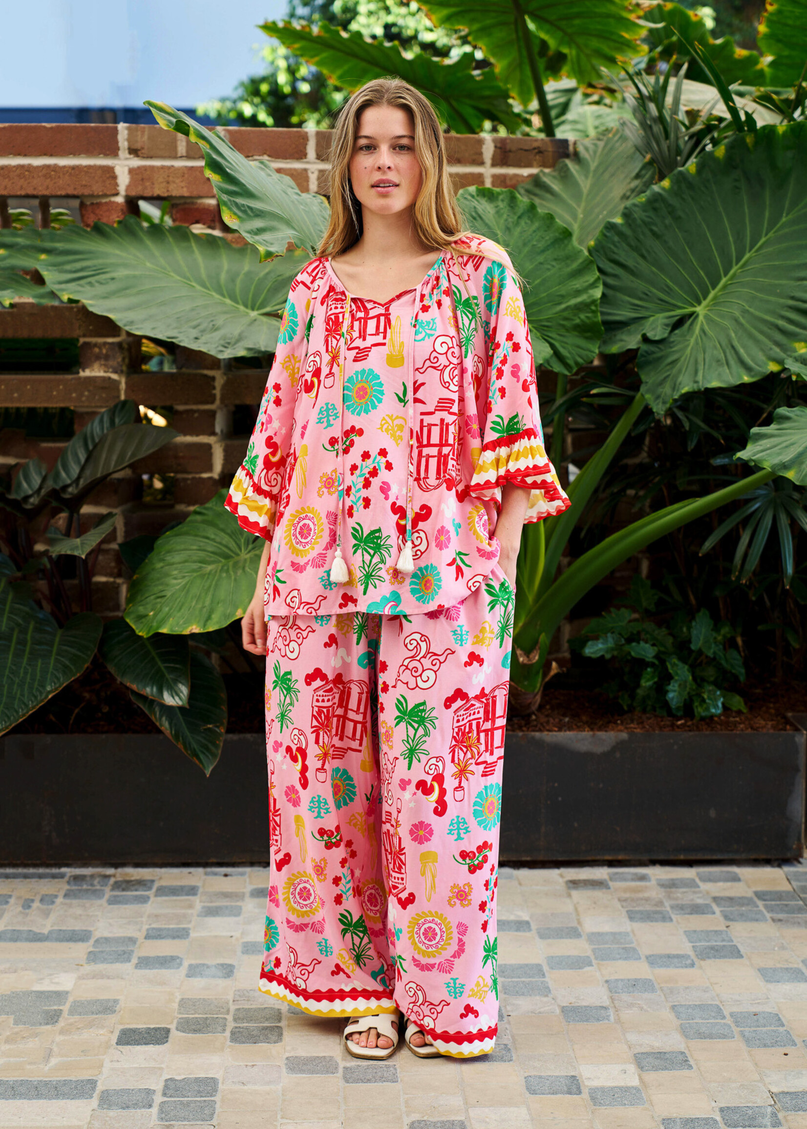 Mercedes Pant Pink/Yellow