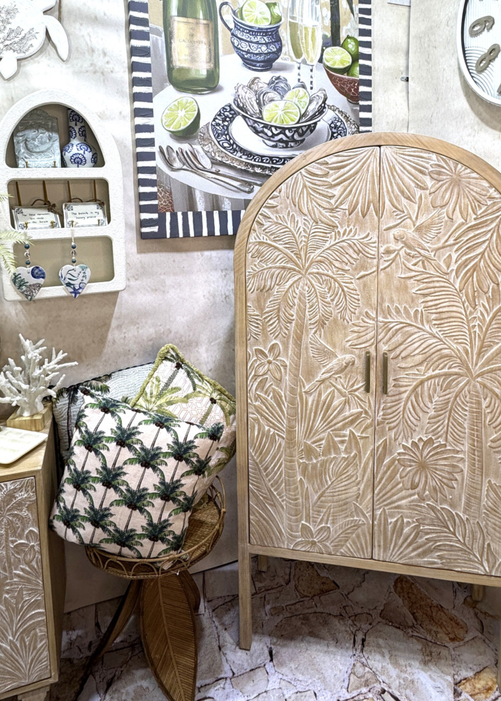 2 Door Les Palmas Carved Cupboard