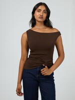 All About Eve Kylie Off Shoulder Top - Brown