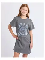 Wild Heart Tee Dress - Charcoal