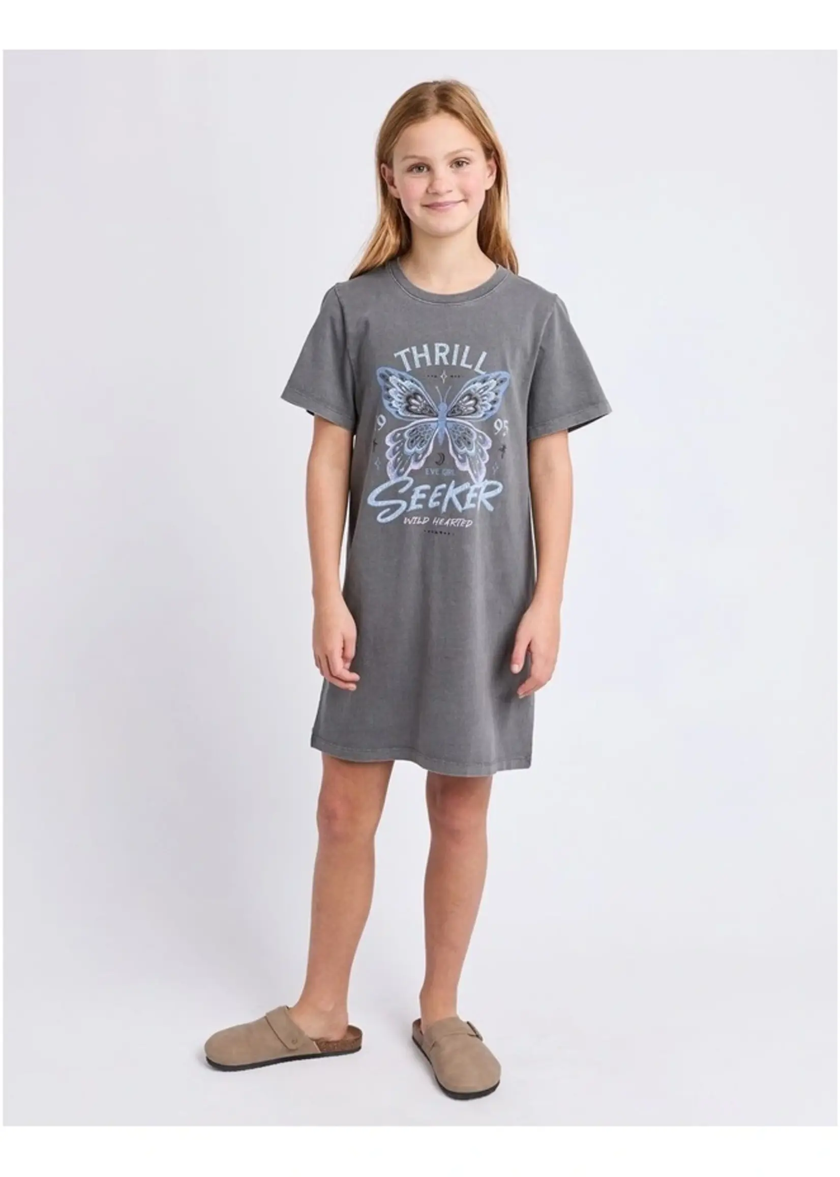 Wild Heart Tee Dress - Charcoal