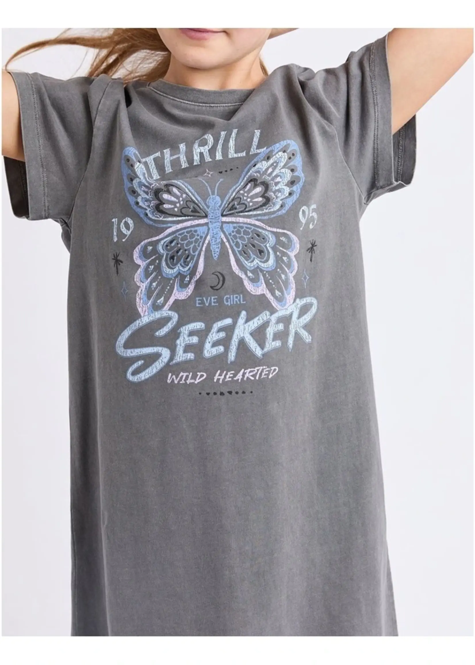 Wild Heart Tee Dress - Charcoal