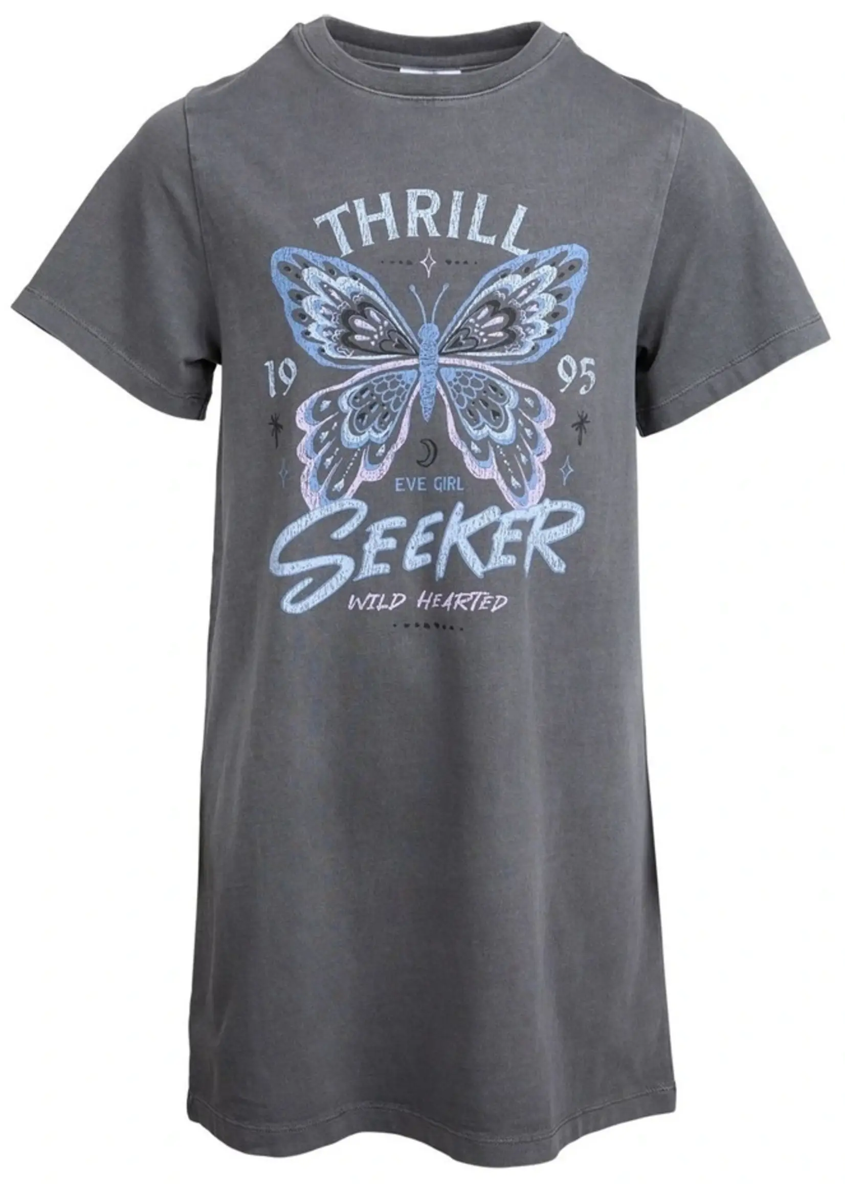 Wild Heart Tee Dress - Charcoal