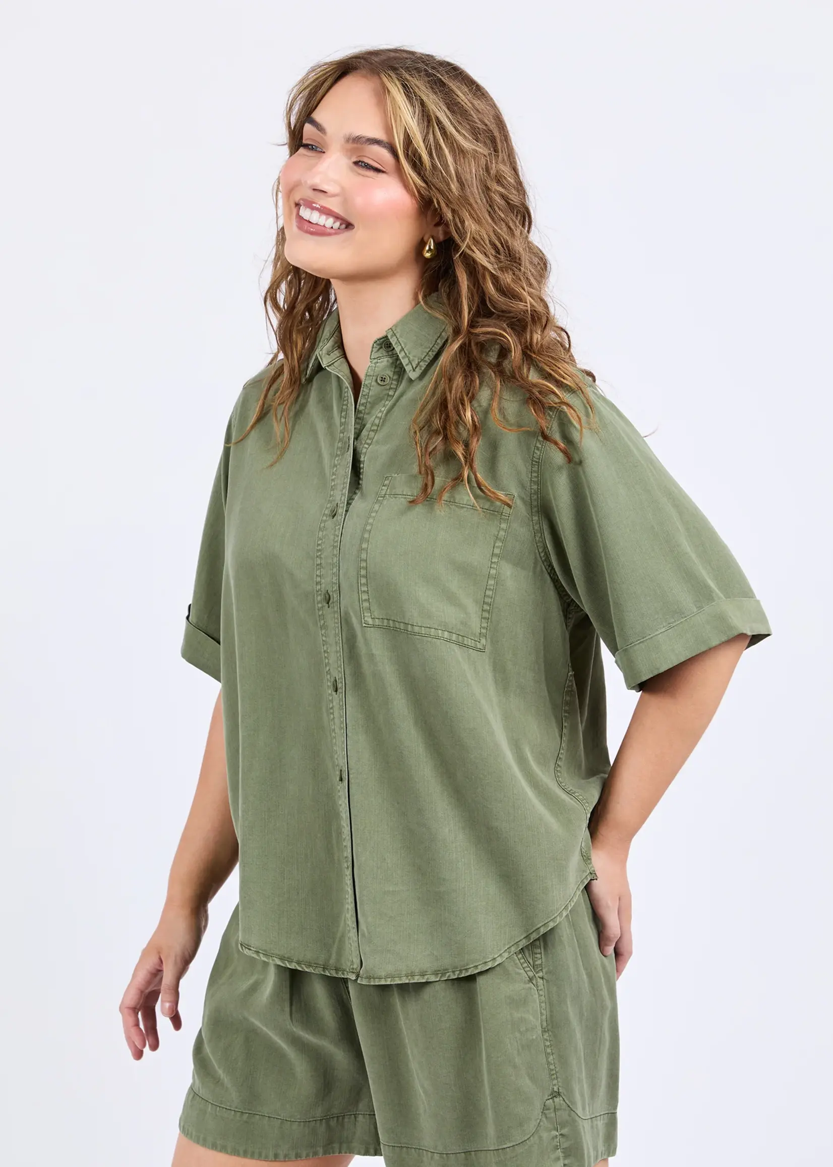 Bliss Washed Shirt - Clover