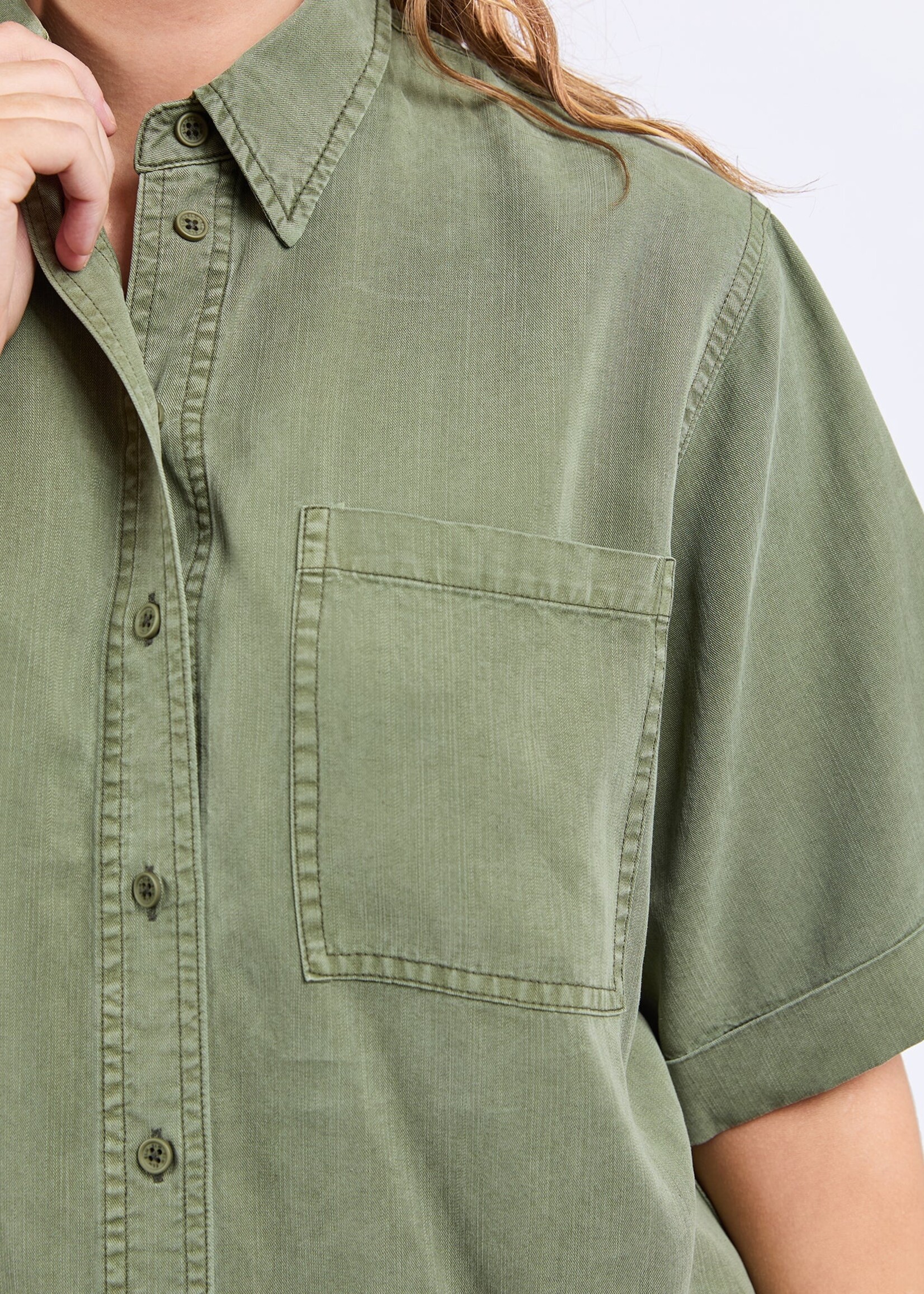 Bliss Washed Shirt - Clover