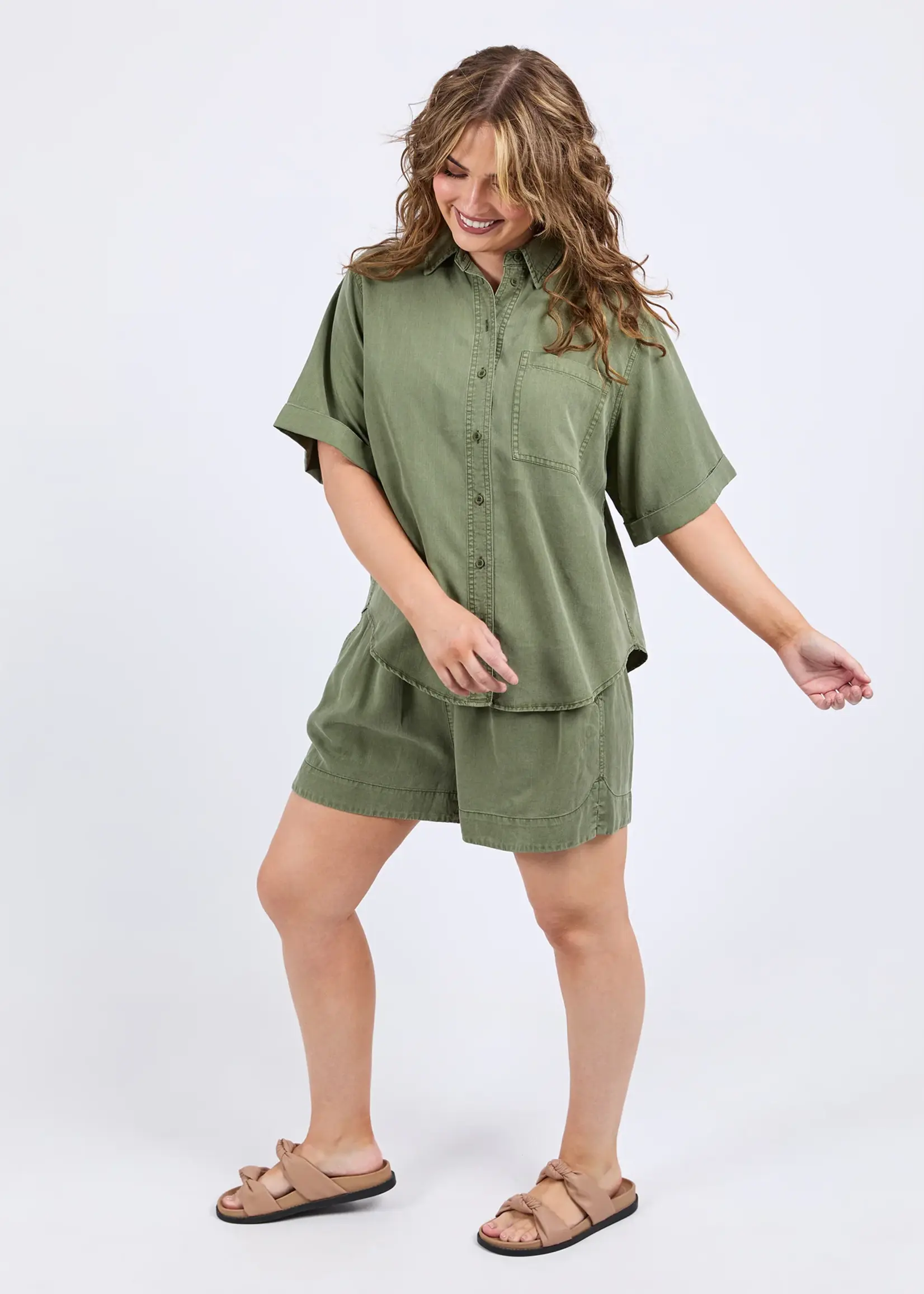 Bliss Washed Shirt - Clover