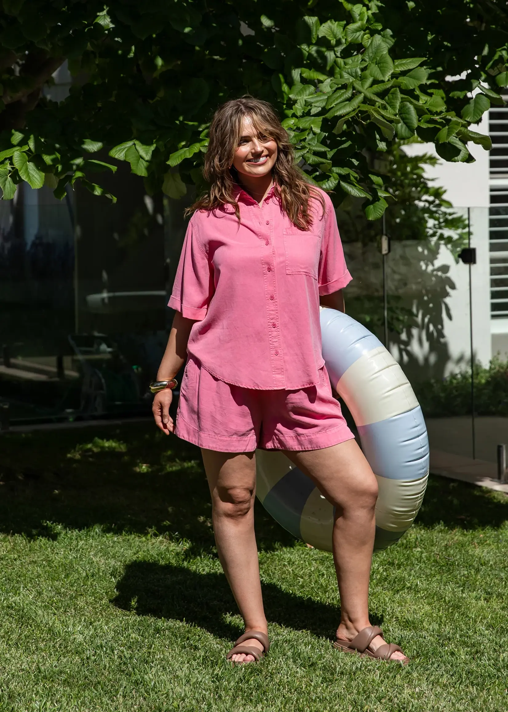 Bliss Washed Shirt - Chateau Rose