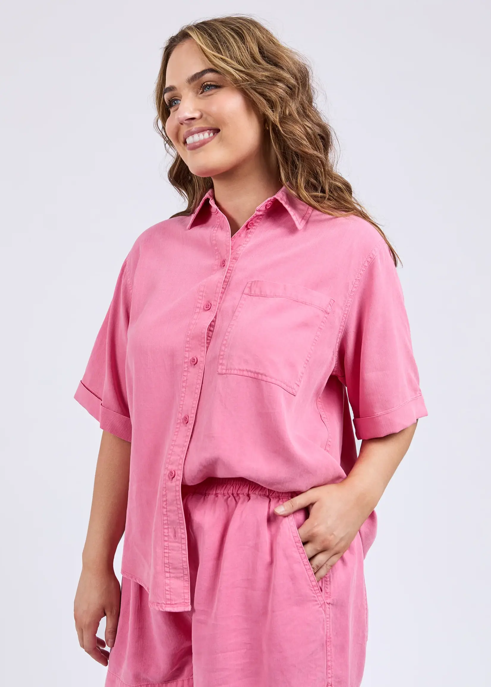 Bliss Washed Shirt - Chateau Rose