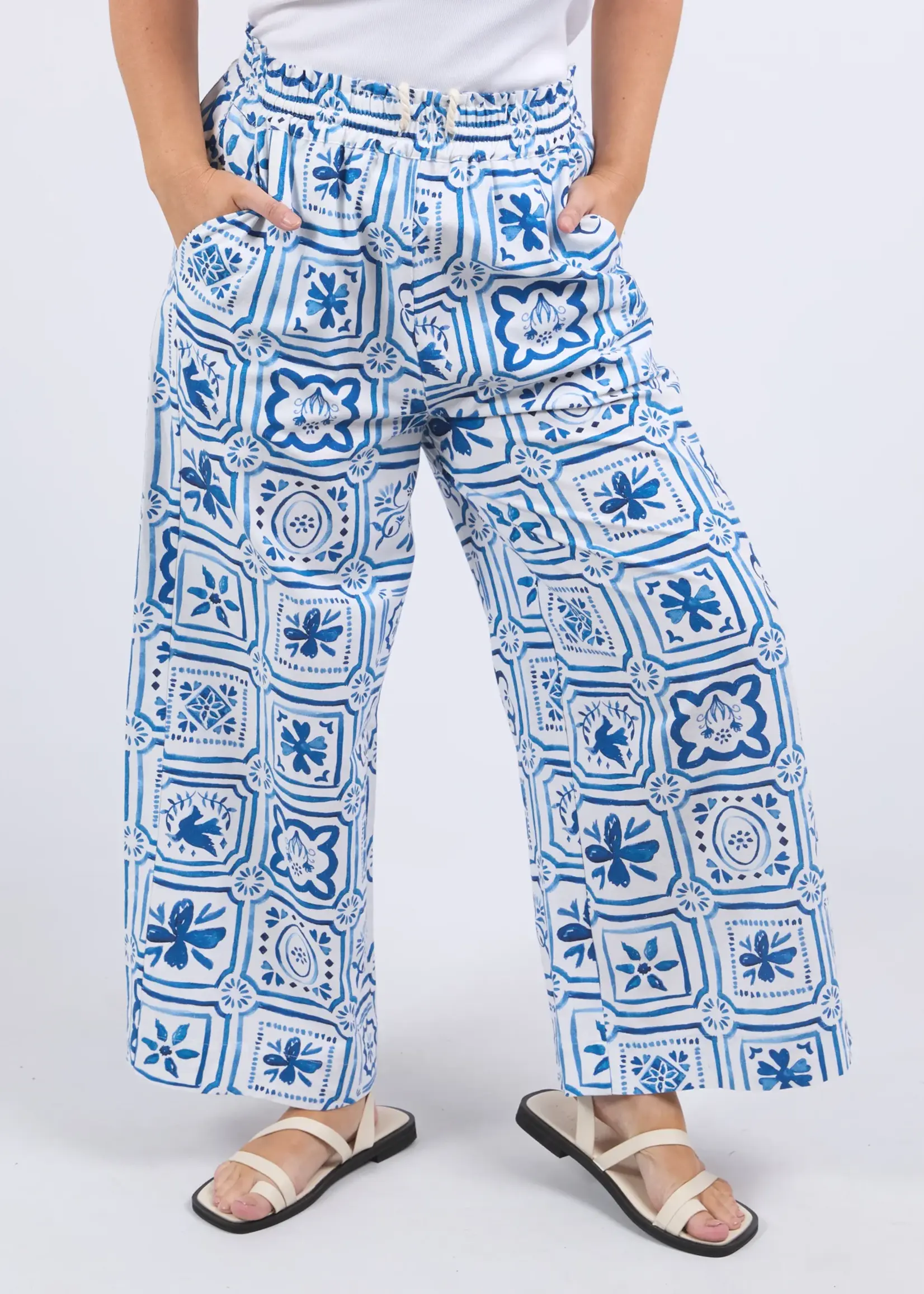 Dolce Tile Pant - Ocean Tile Print