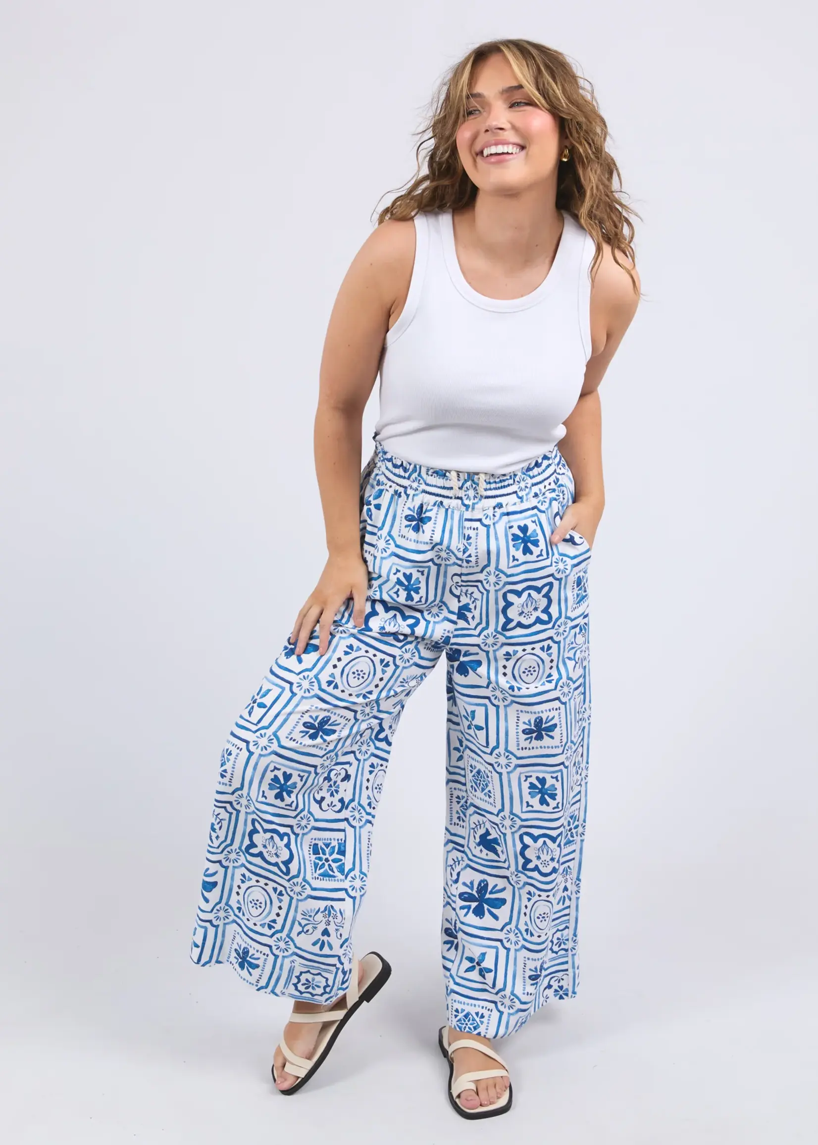 Dolce Tile Pant - Ocean Tile Print